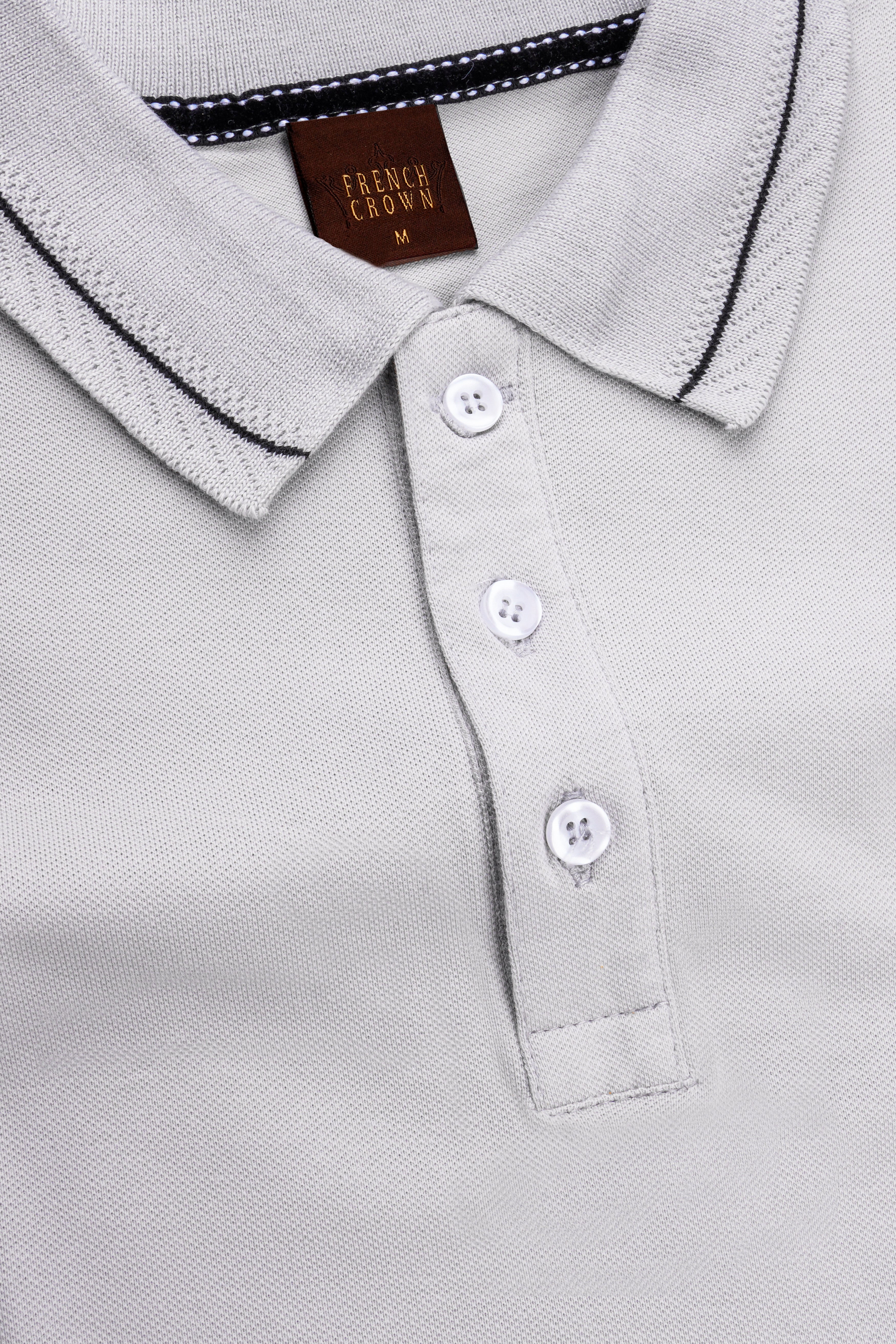 Santa Gray Solid Premium Cotton Pique Polo