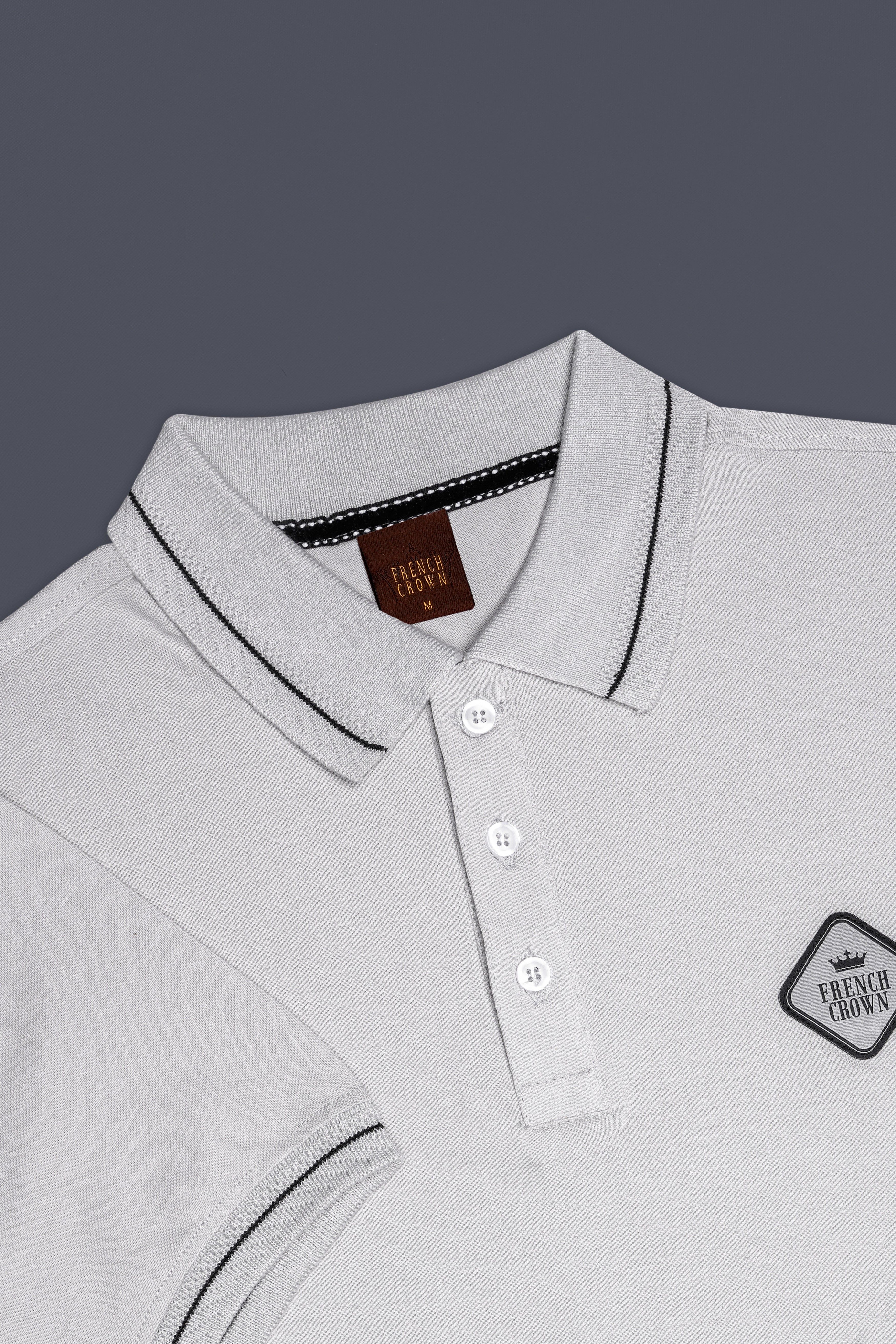 Santa Gray Solid Premium Cotton Pique Polo