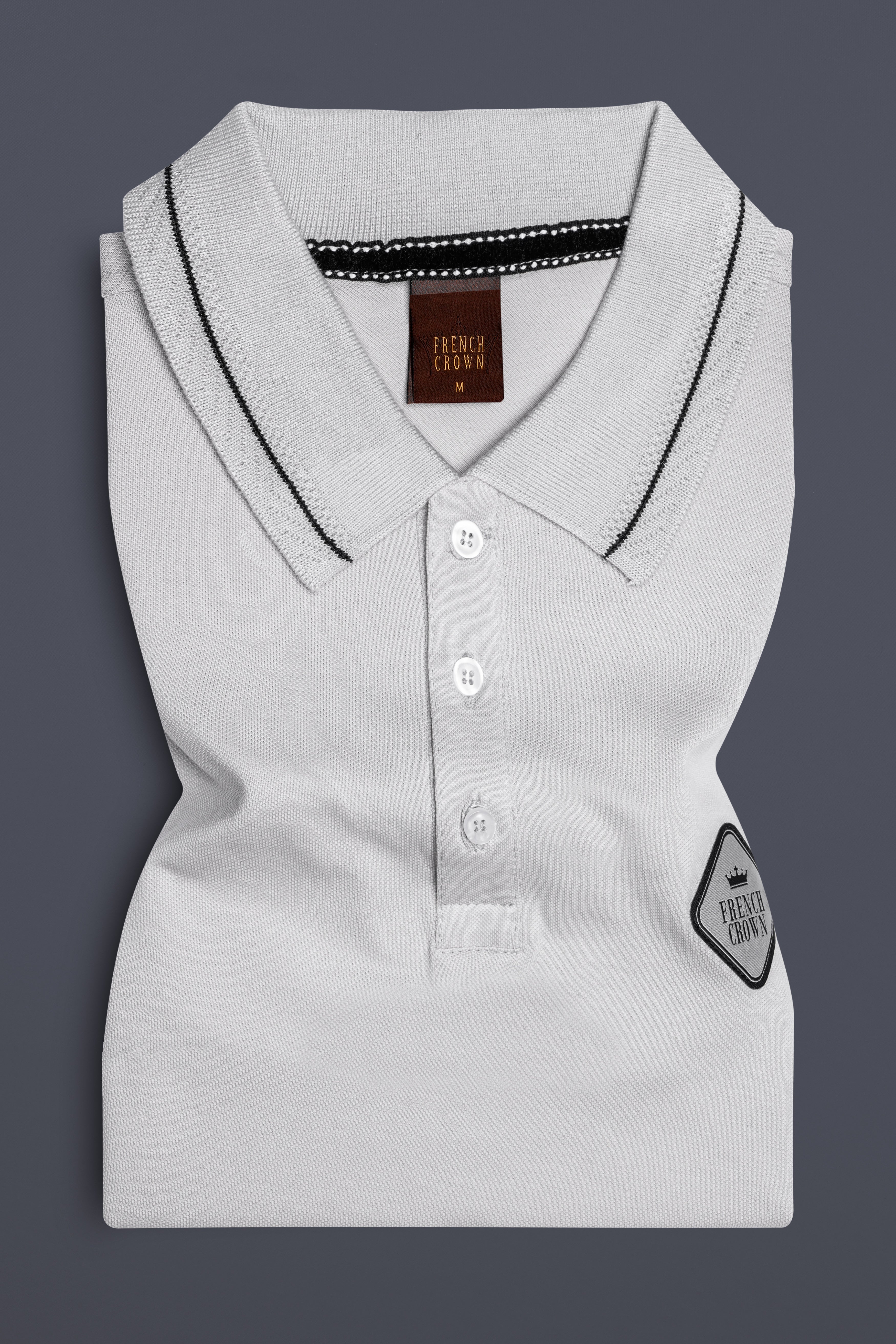 Santa Gray Solid Premium Cotton Pique Polo