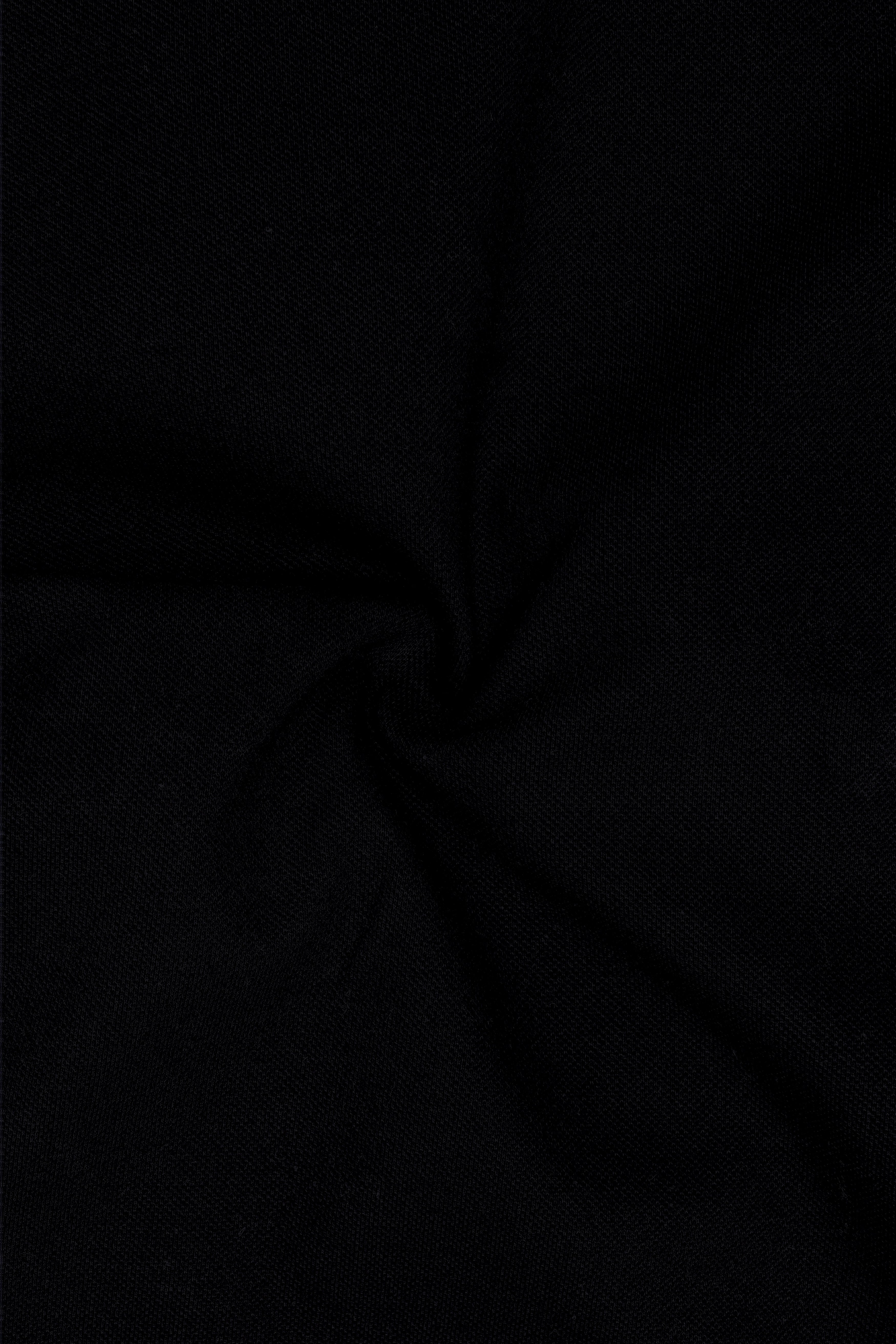 Jade Black Solid Premium Cotton Pique Polo