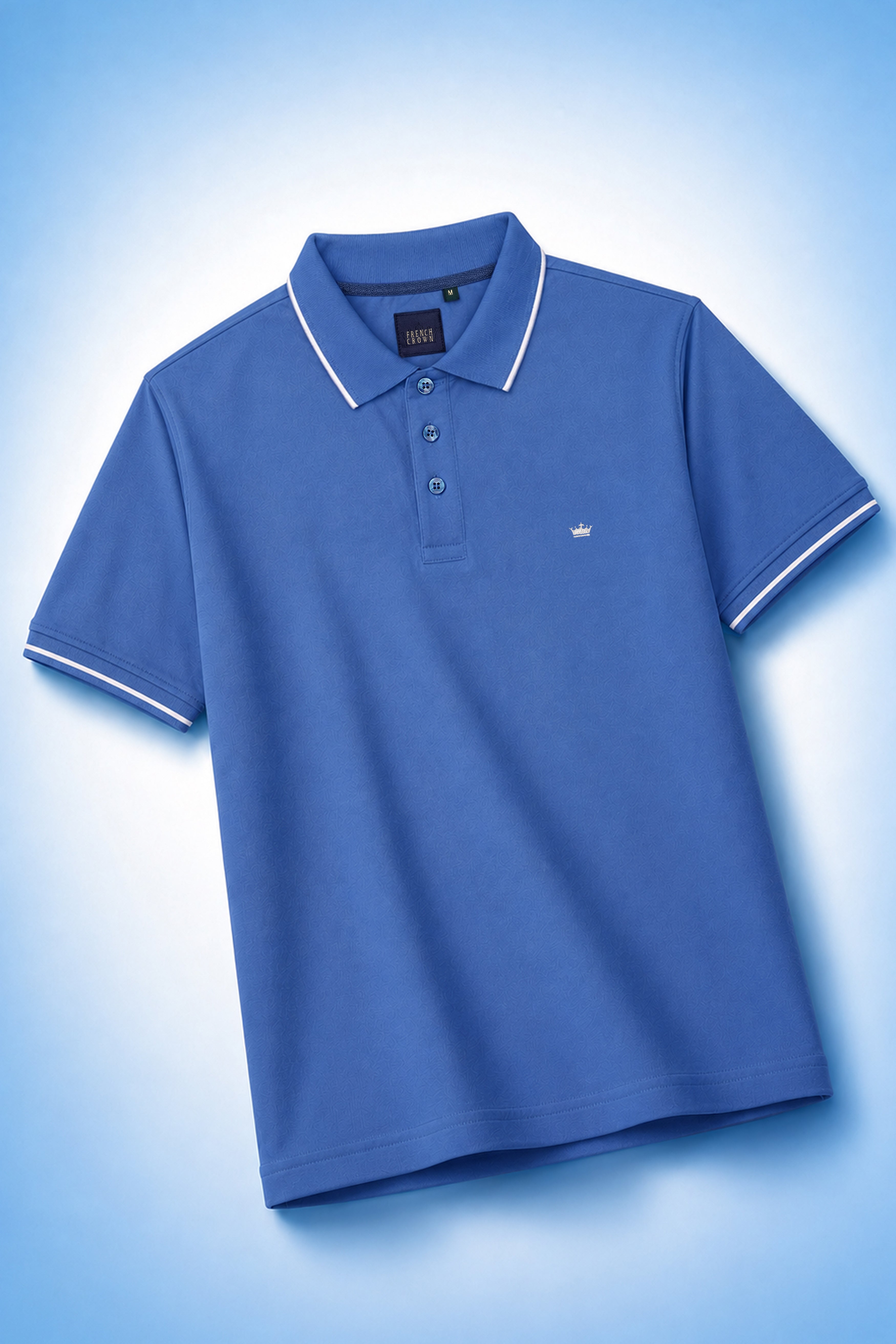 Chambray Blue Premium Cotton Pique Polo