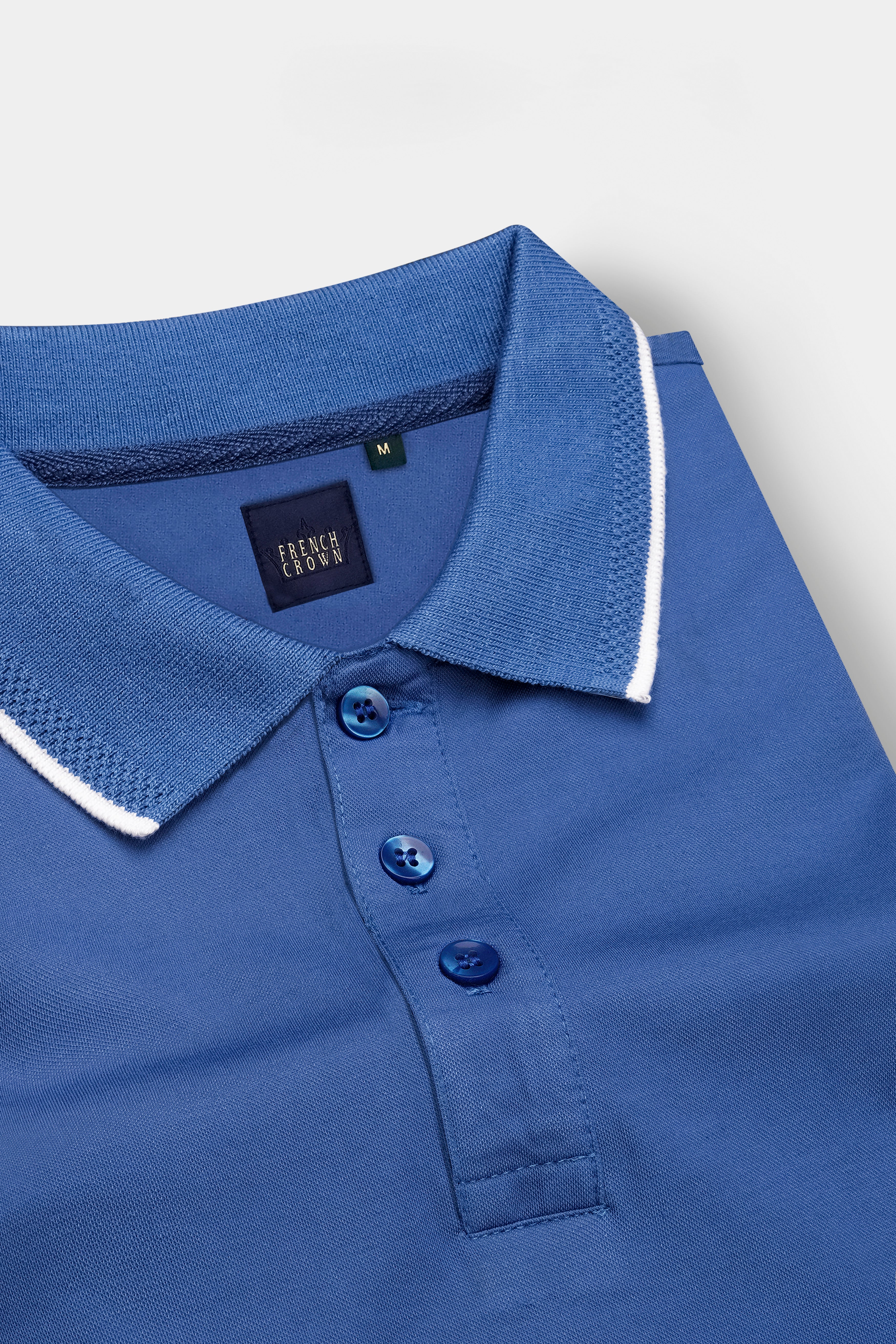 Chambray Blue Premium Cotton Pique Polo