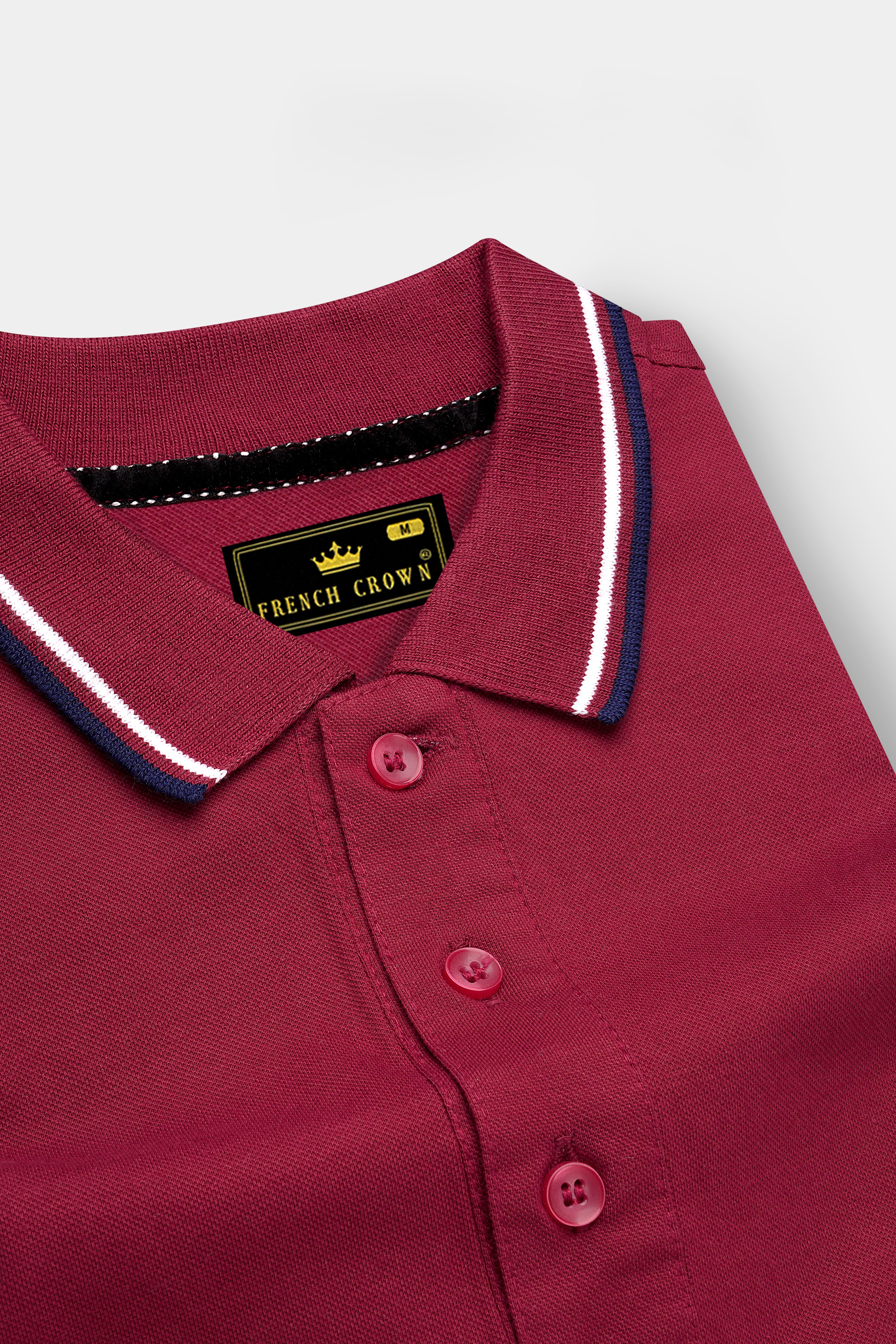 Claret Red Solid Super Soft Organic Cotton Mercerised Pique Polo
