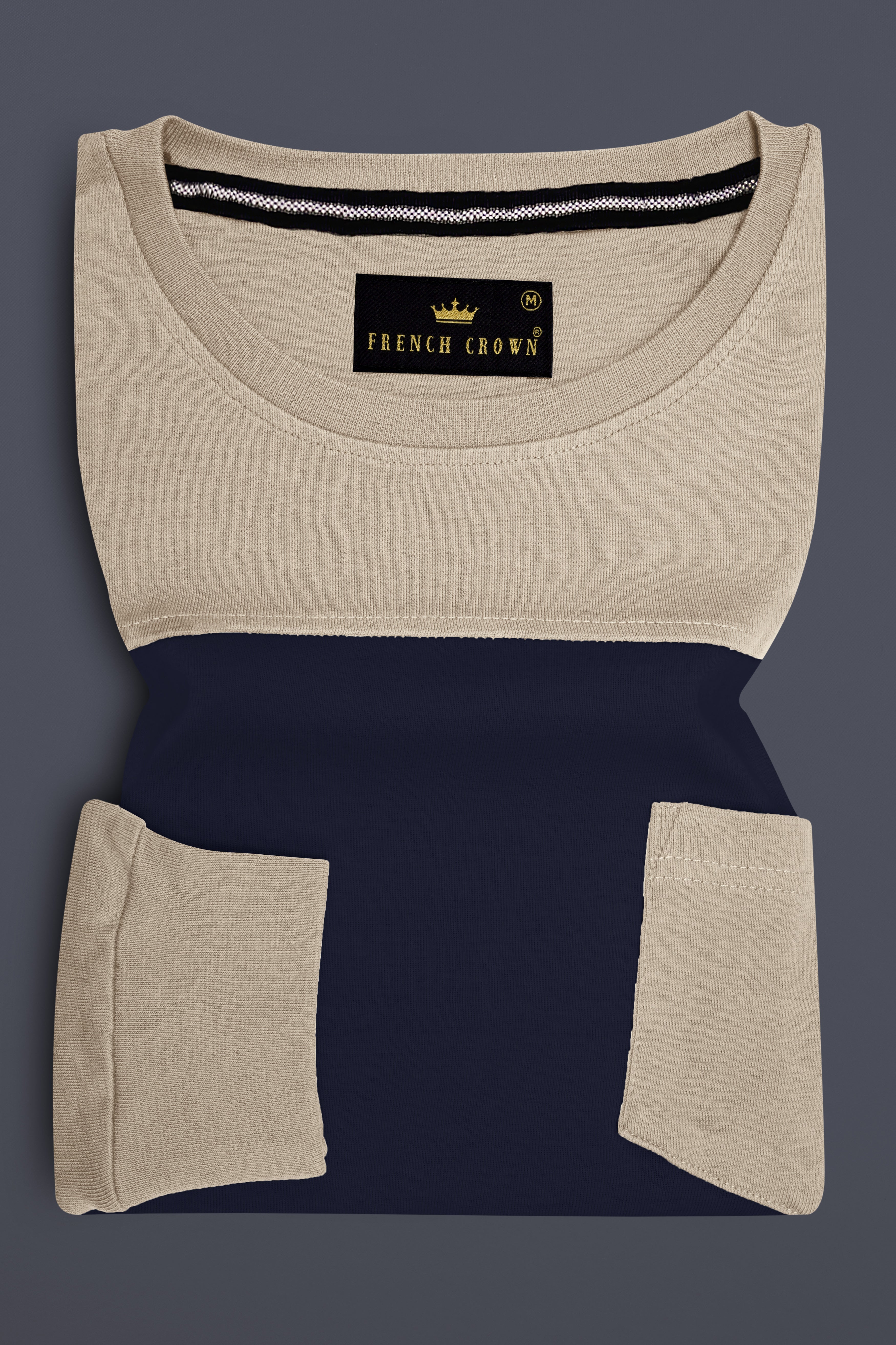 Indian Khaki and Mirage Blue Full Sleeve Premium Cotton Jersey Sweatshirt