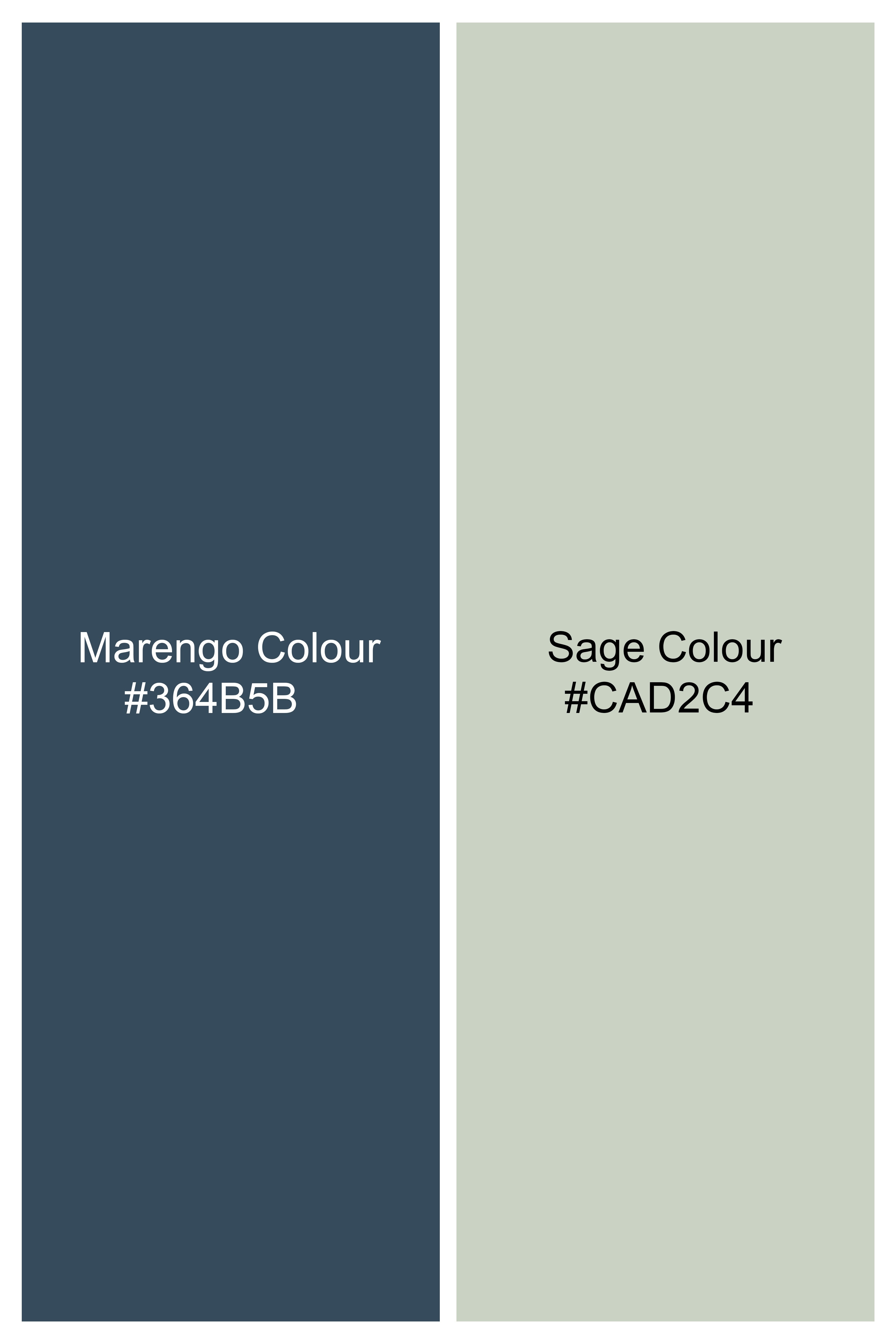 Marengo Blue and Sage Green Hand Painted Premium Cotton Jersey Sweatshirt,TS517-W01-ART-S, TS517-W01-ART-M, TS517-W01-ART-L, TS517-W01-ART-XL, TS517-W01-ART-XXL