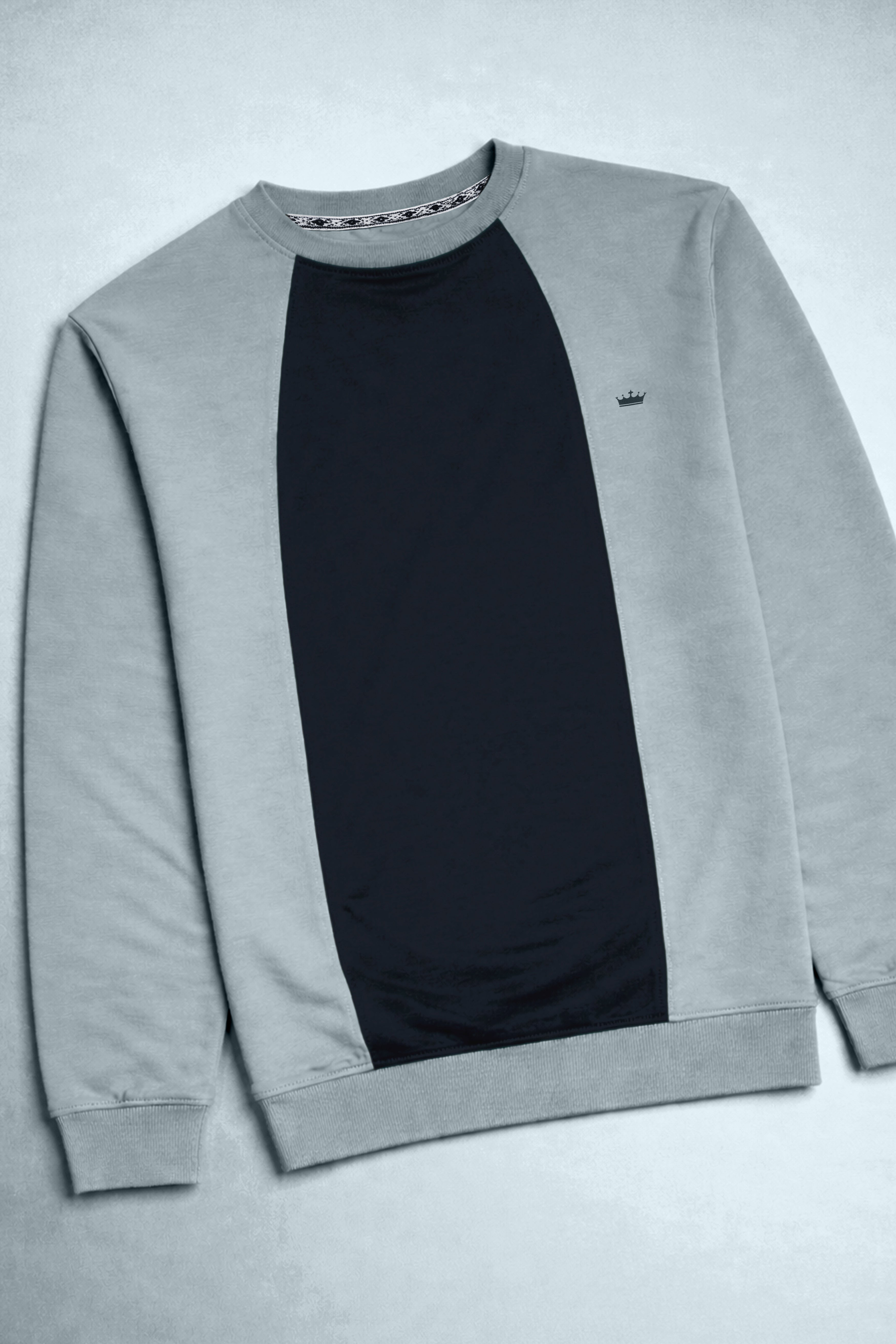 Jet Stream Green with Firefly Blue Premium Cotton Sweatshirt