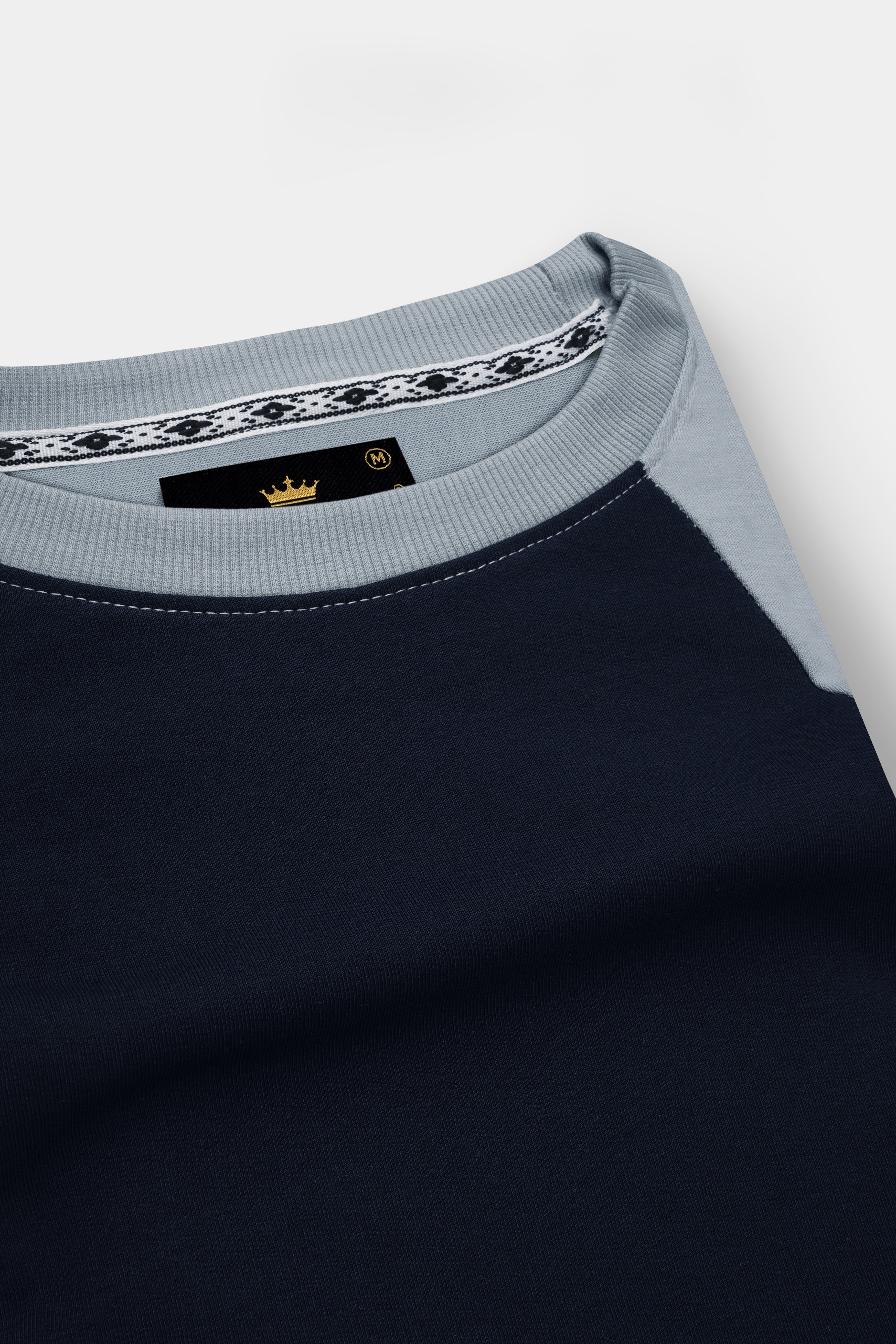 Jet Stream Green with Firefly Blue Premium Cotton Sweatshirt
