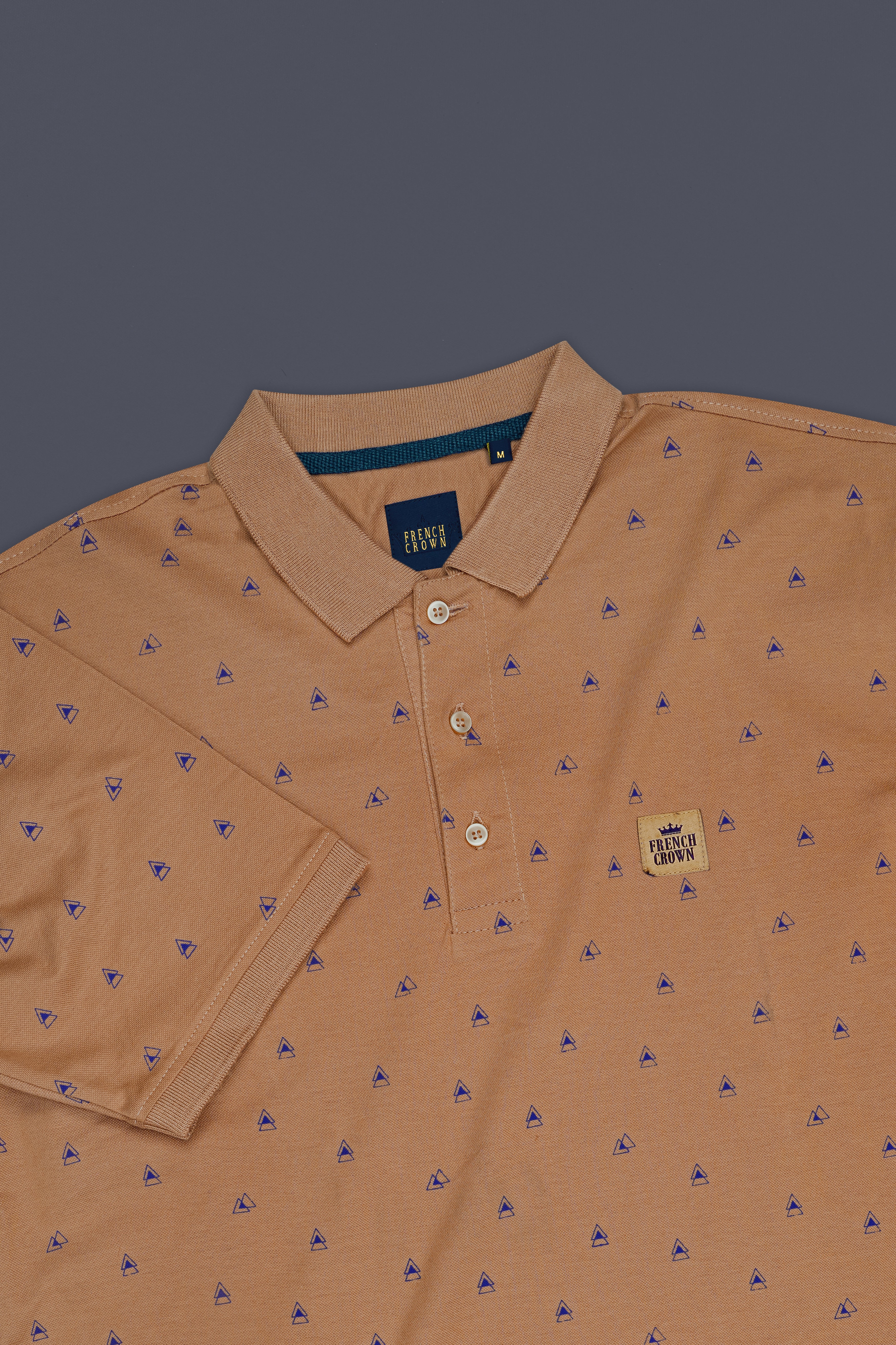 Whiskey Brown with Meteorite Purple Organic Cotton Mercerised Pique Polo