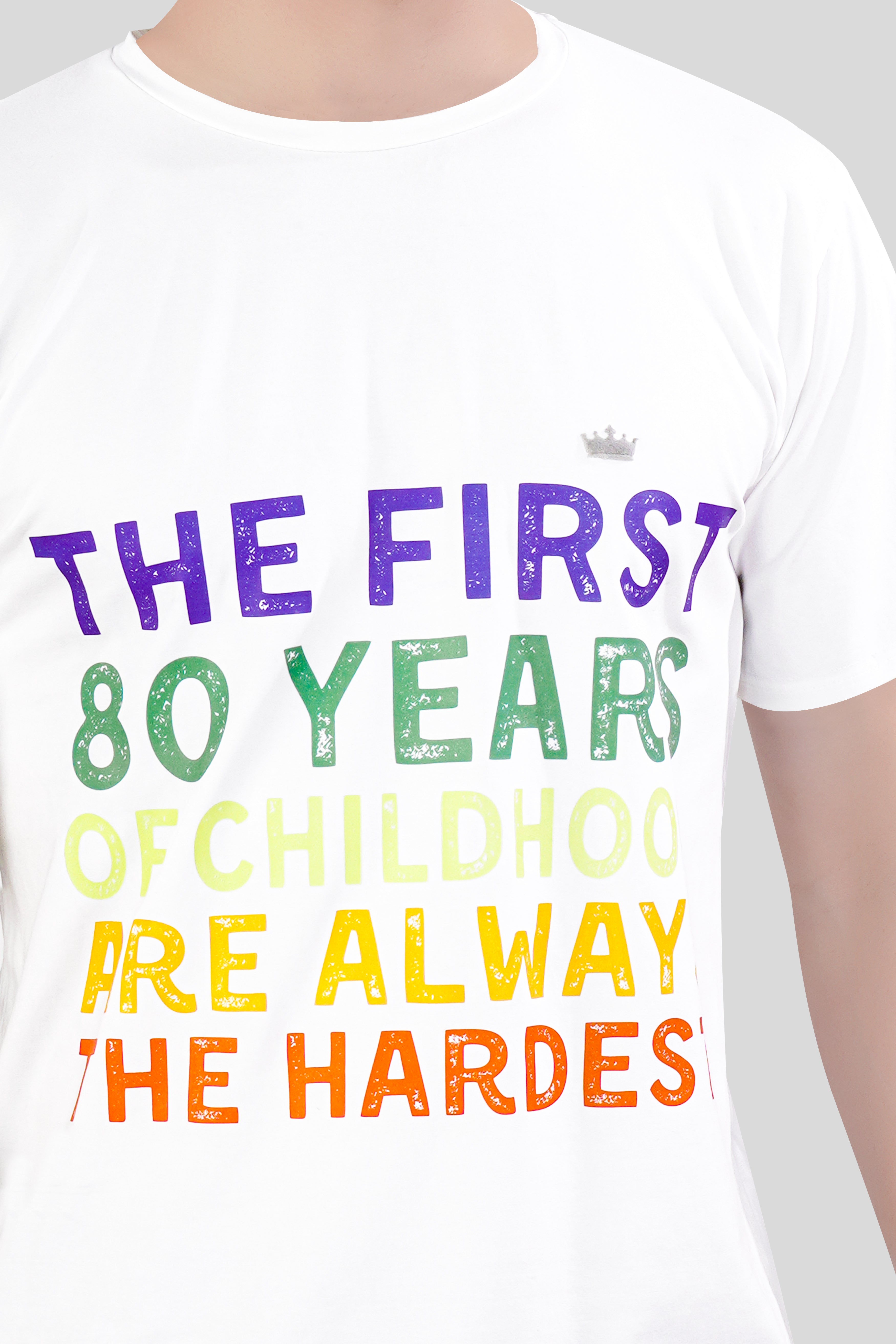 Bright White Printed Premium Cotton T-shirt TS854-W01-RPRT80-S, TS854-W01-RPRT80-M, TS854-W01-RPRT80-L, TS854-W01-RPRT80-XL, TS854-W01-RPRT80-XXL