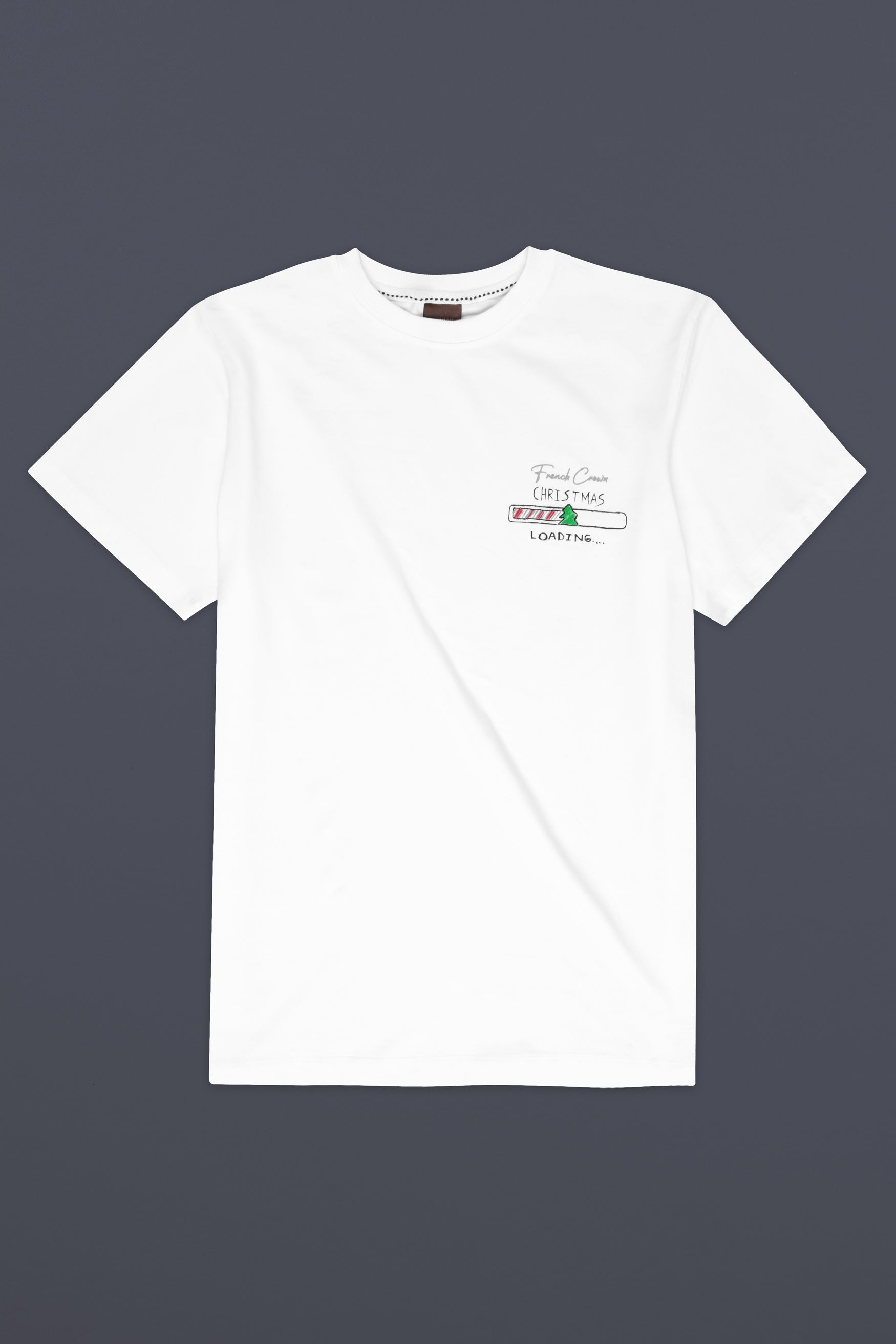 Bright White Christmas Hand Painted Premium Cotton T-Shirt