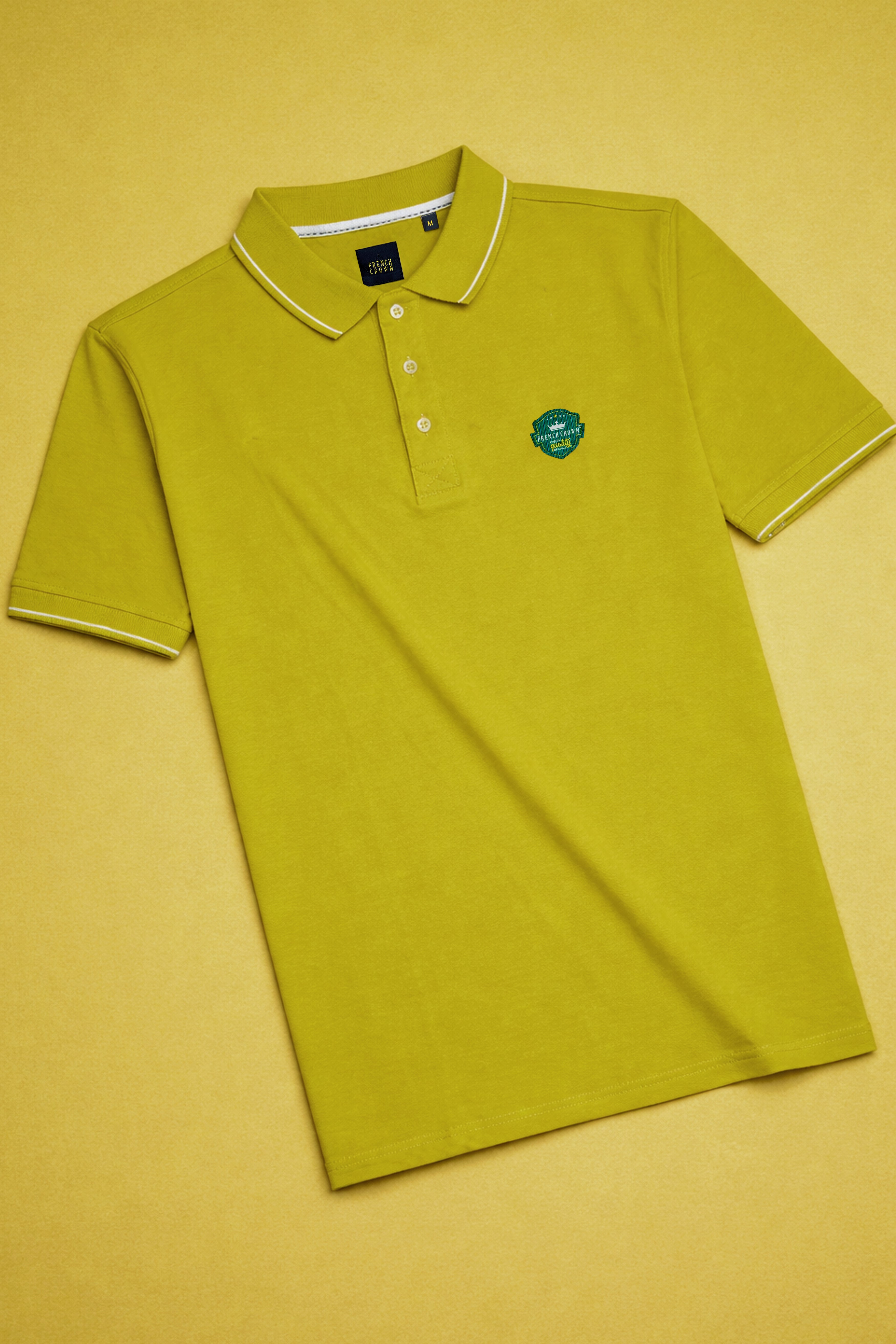 Dandelion Yellow Organic Cotton Mercerised Pique Polo