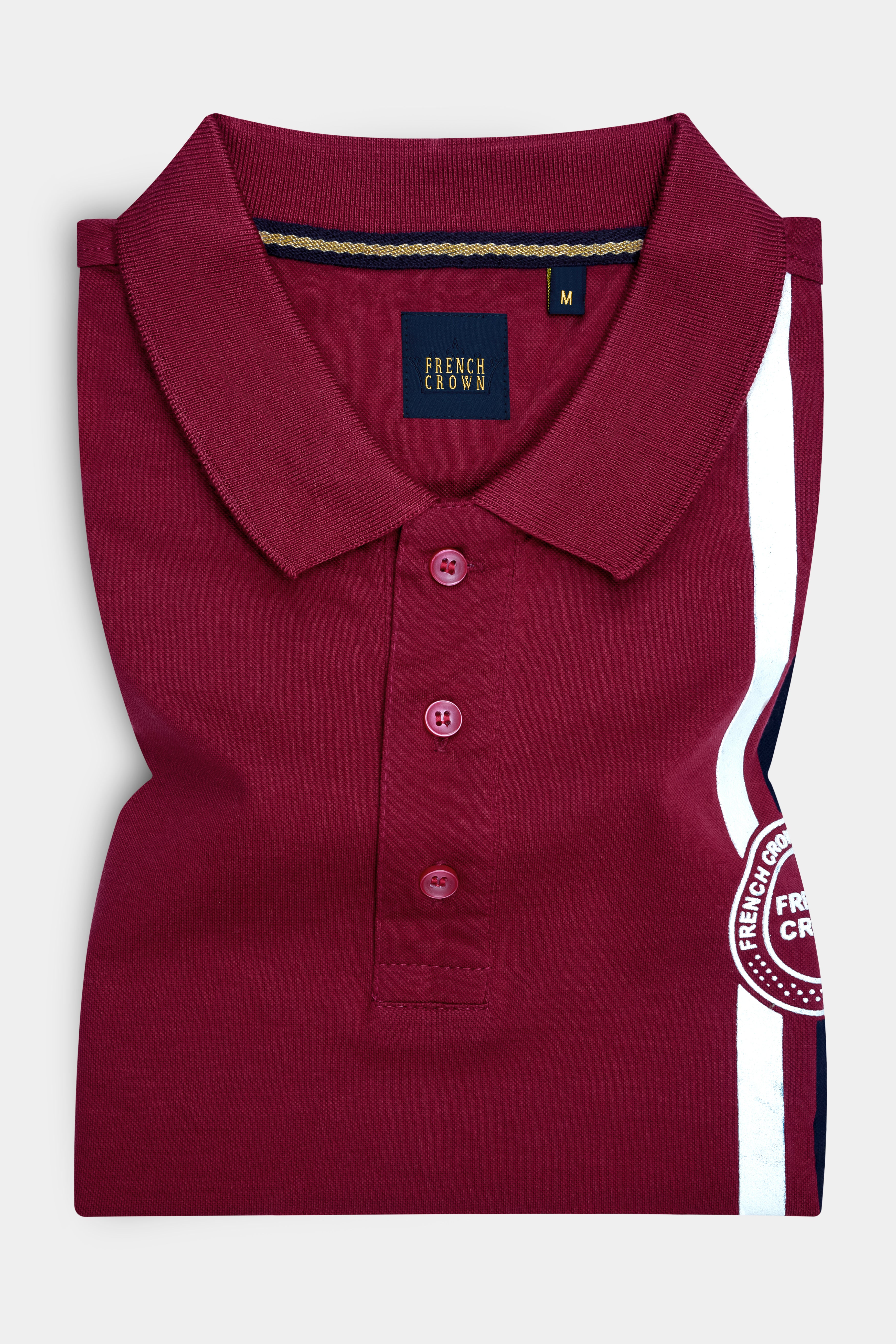 Claret Maroon Mercerised Pique Polo