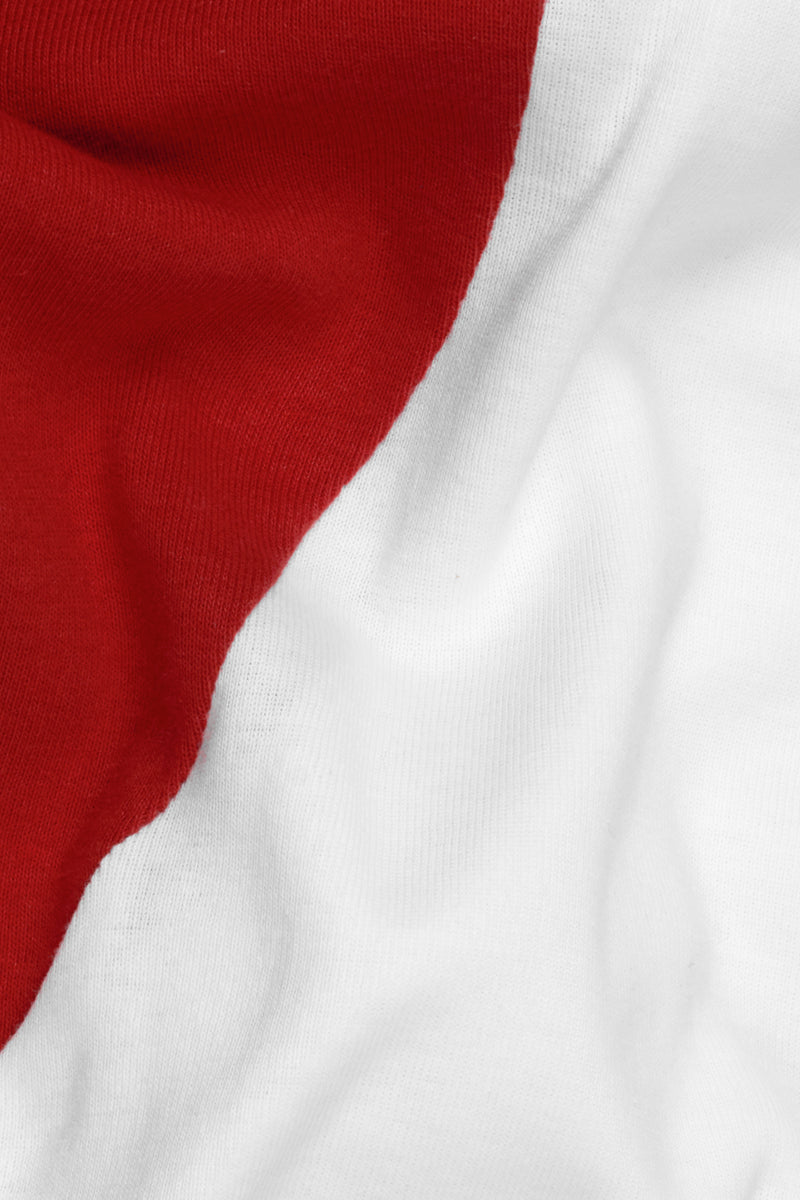 Bright White with Falu Red Premium Cotton T-shirt