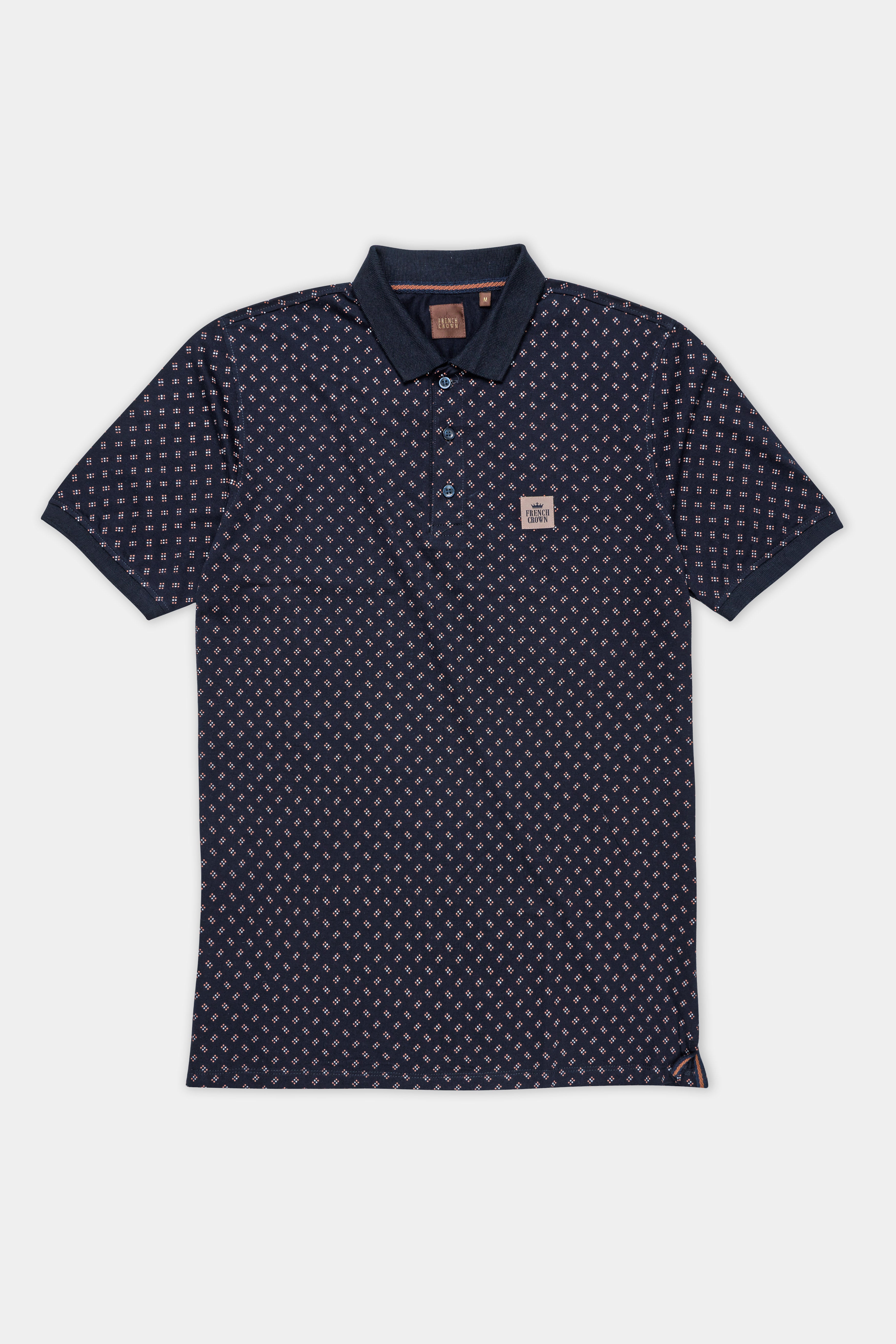 Cinder Blue Printed Premium Cotton Pique Polo TS956-S, TS956-M, TS956-L, TS956-XL, TS956-XXL