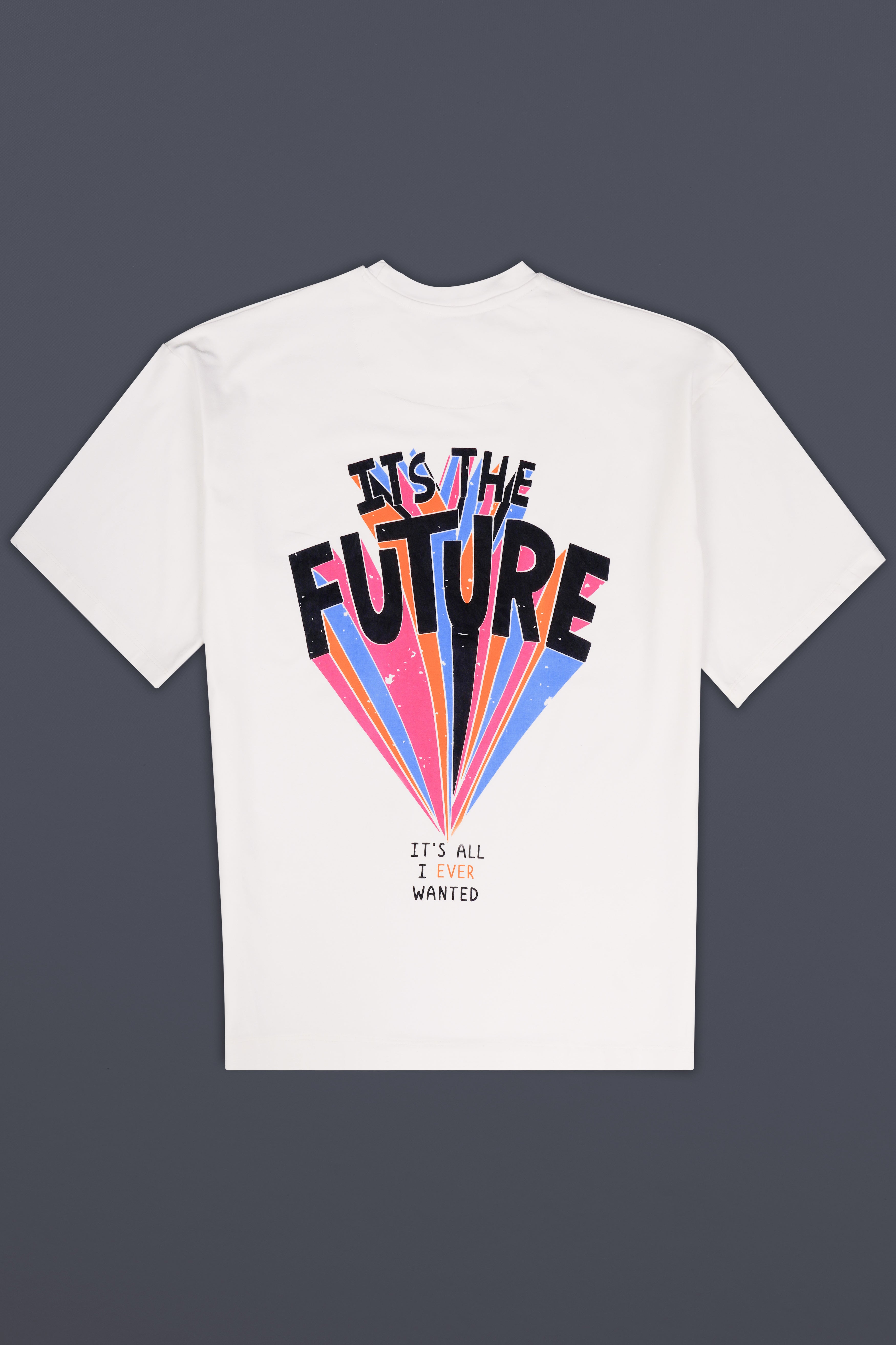Seashell White Printed Premium Cotton Oversized T-shirt TS972-S, TS972-M, TS972-L, TS972-XL, TS972-XXL