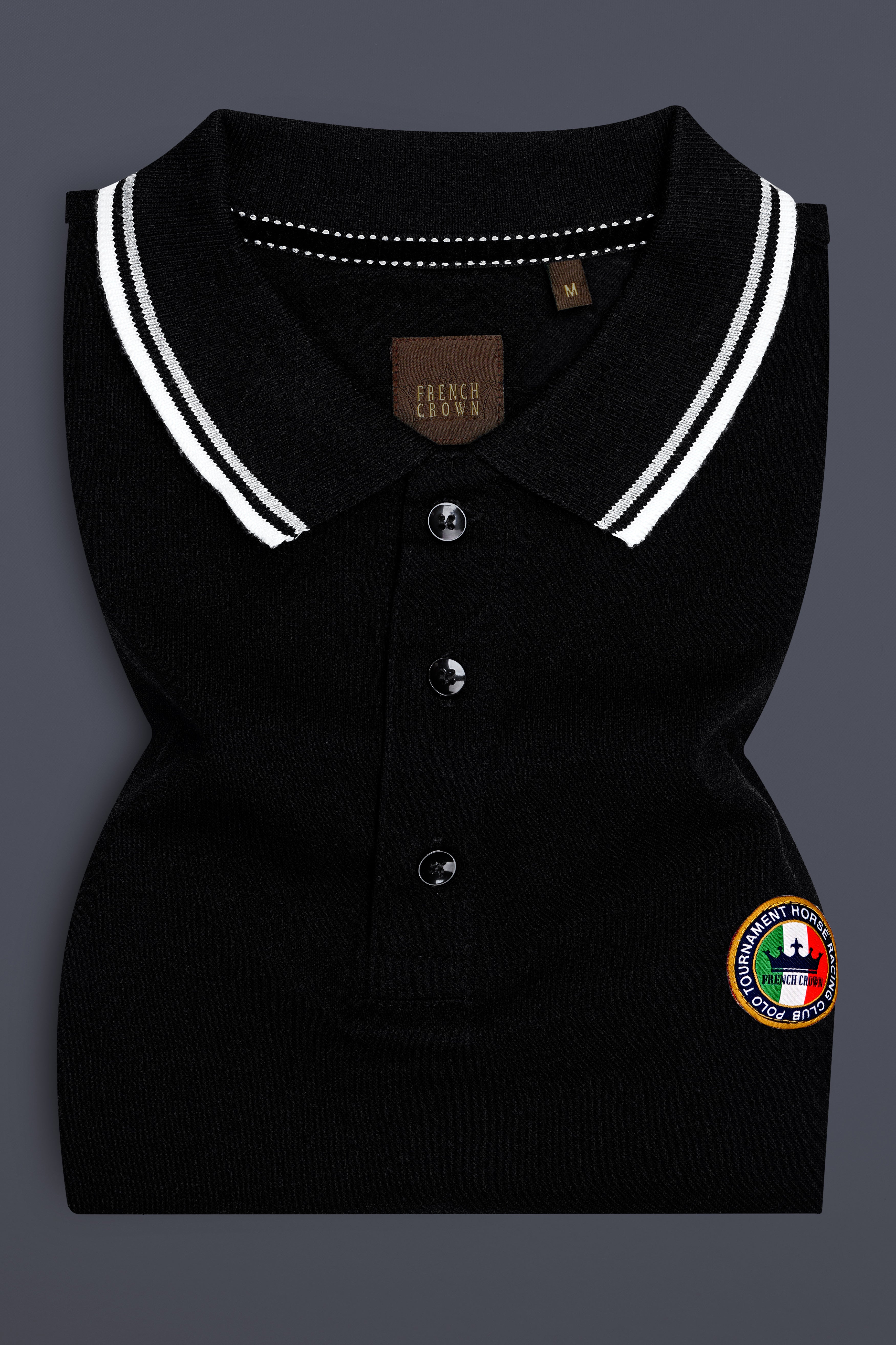 Jade Black Premium Cotton Pique Polo