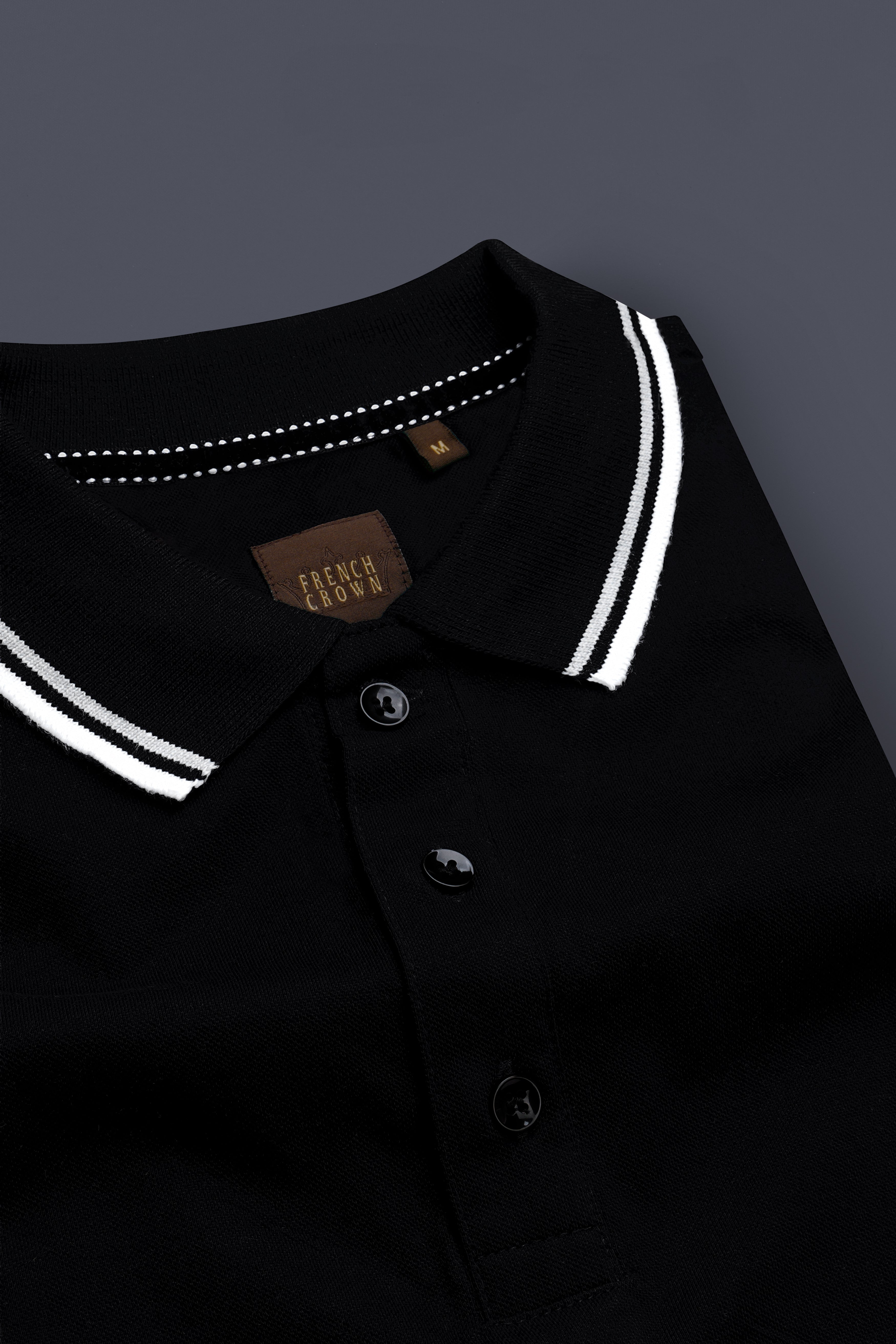 Jade Black Premium Cotton Pique Polo