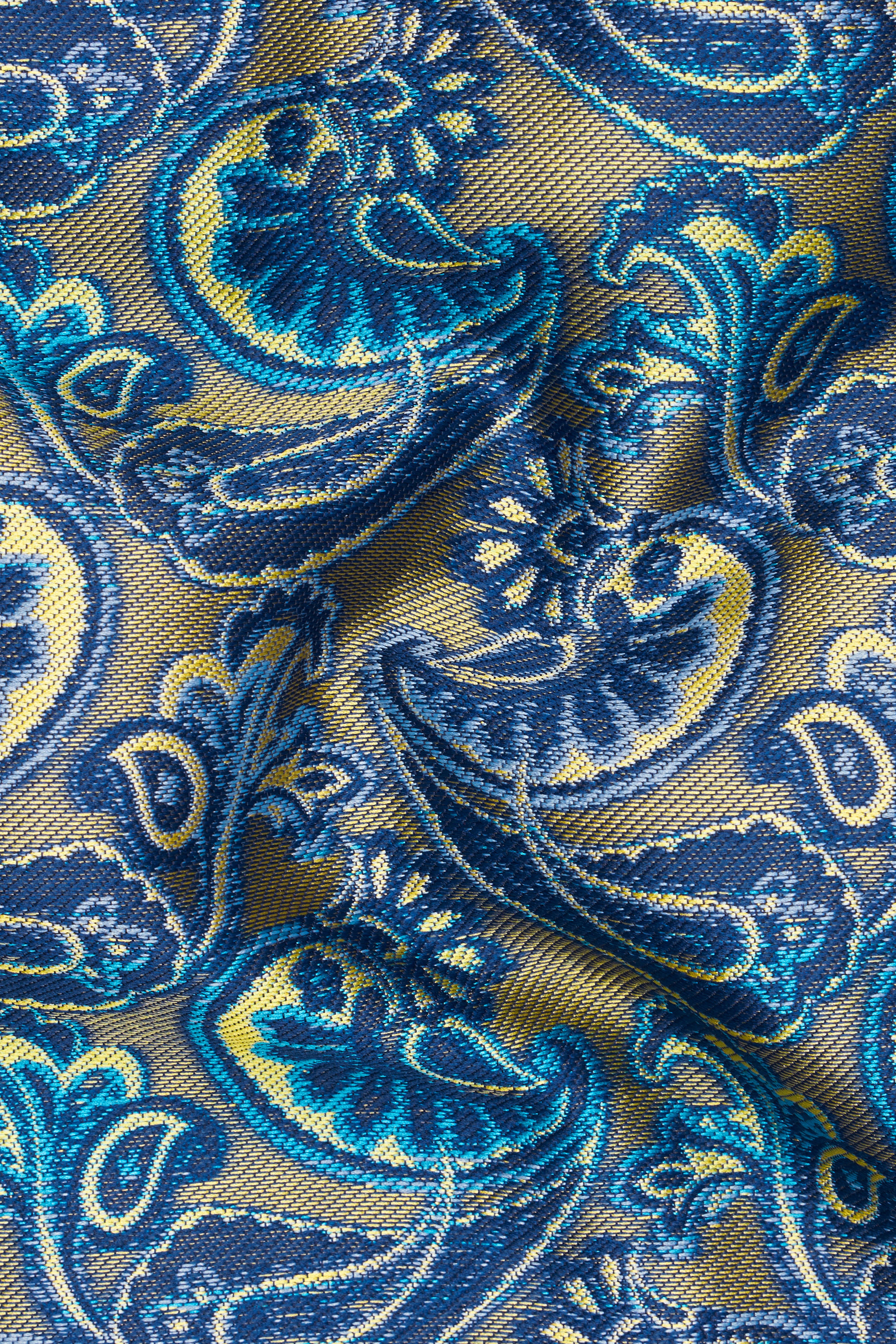 Biscay Blue Paisley Textured Designer Waistcoat