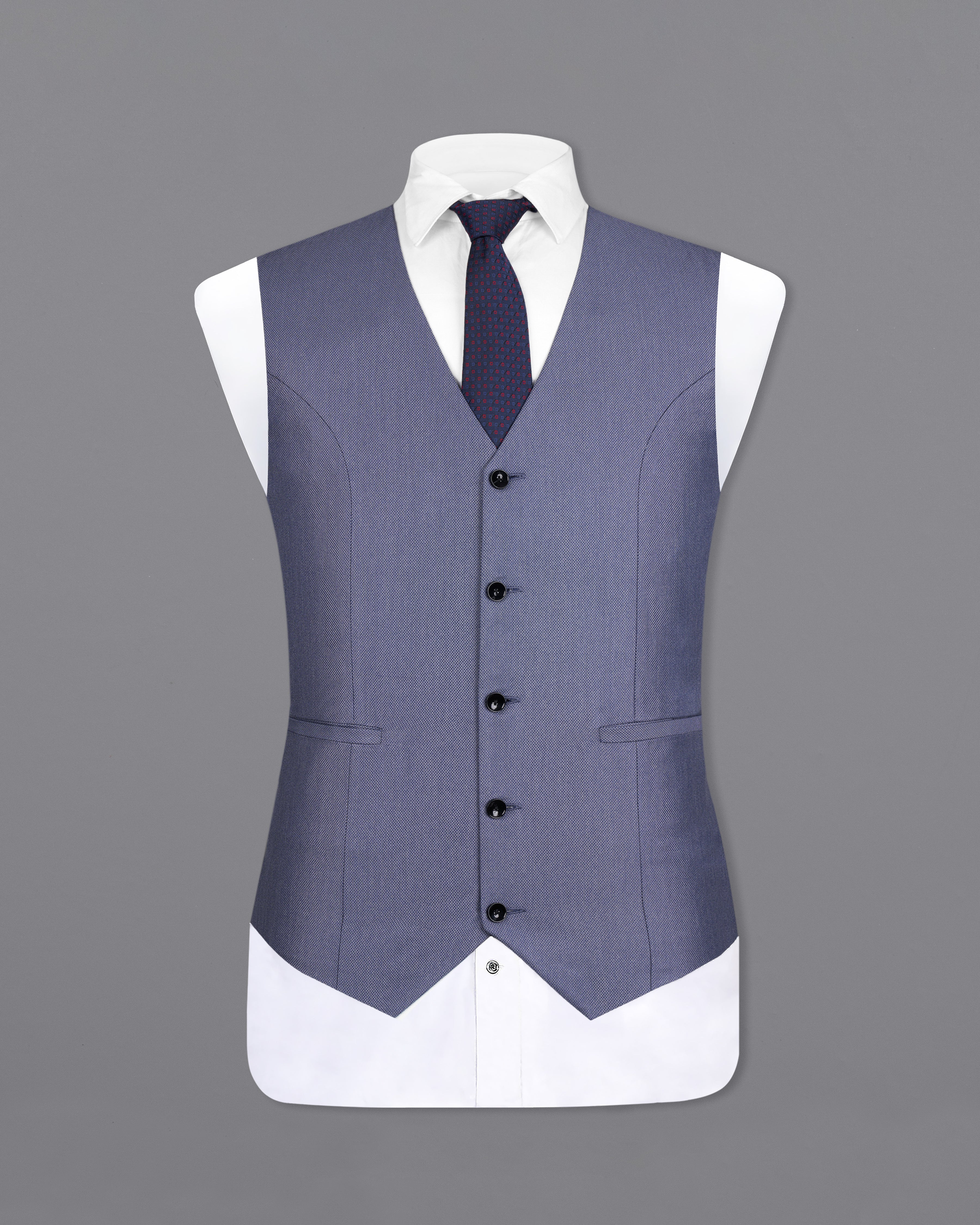 Dolphin Blue Textured Waistcoat V2613-36, V2613-38, V2613-40, V2613-42, V2613-44, V2613-46, V2613-48, V2613-50, V2613-52, V2613-54, V2613-56, V2613-58, V2613-60