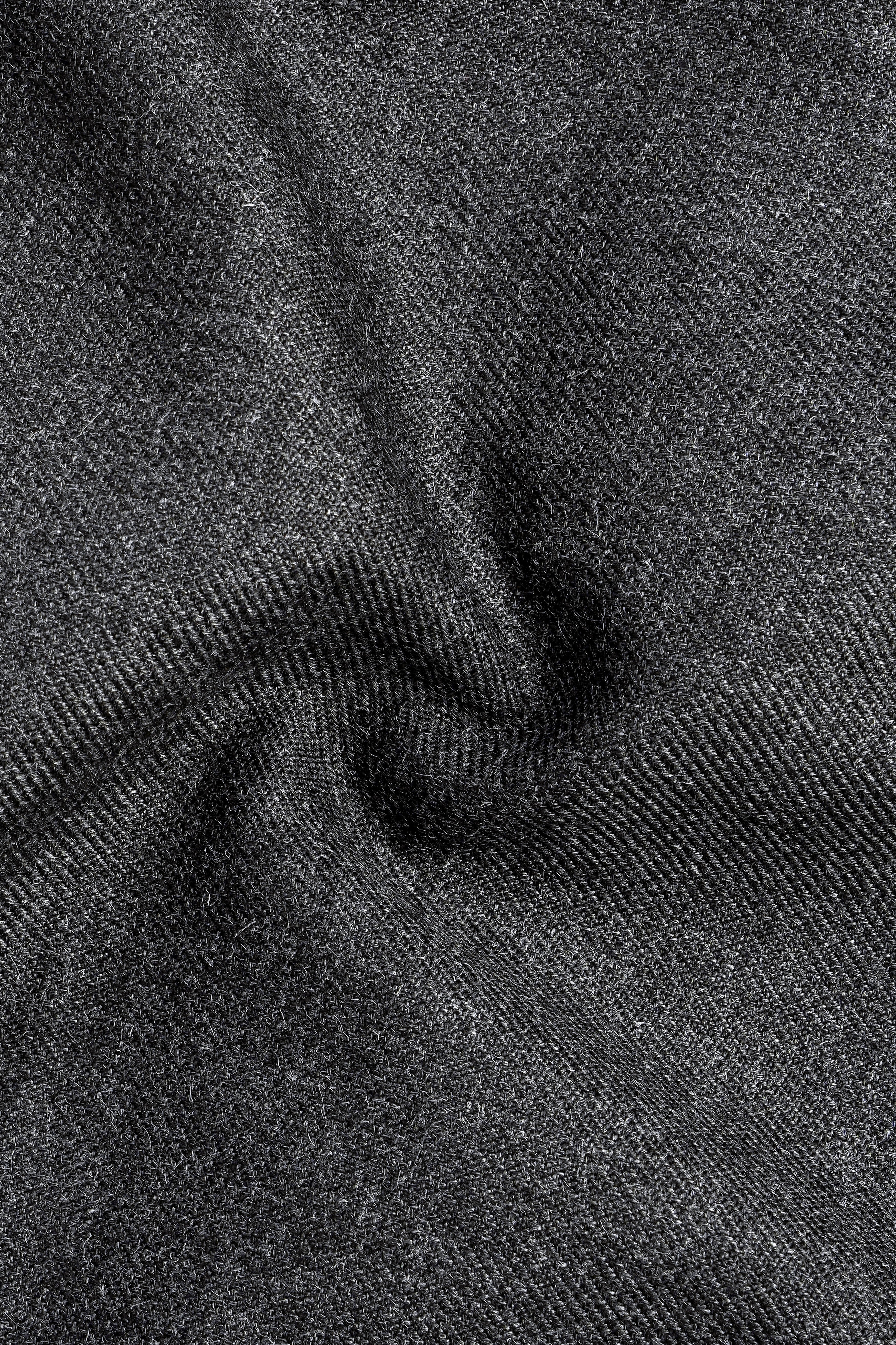 Vampire Gray Textured Wool Blend Flannel Slight Stretch Waistcoat