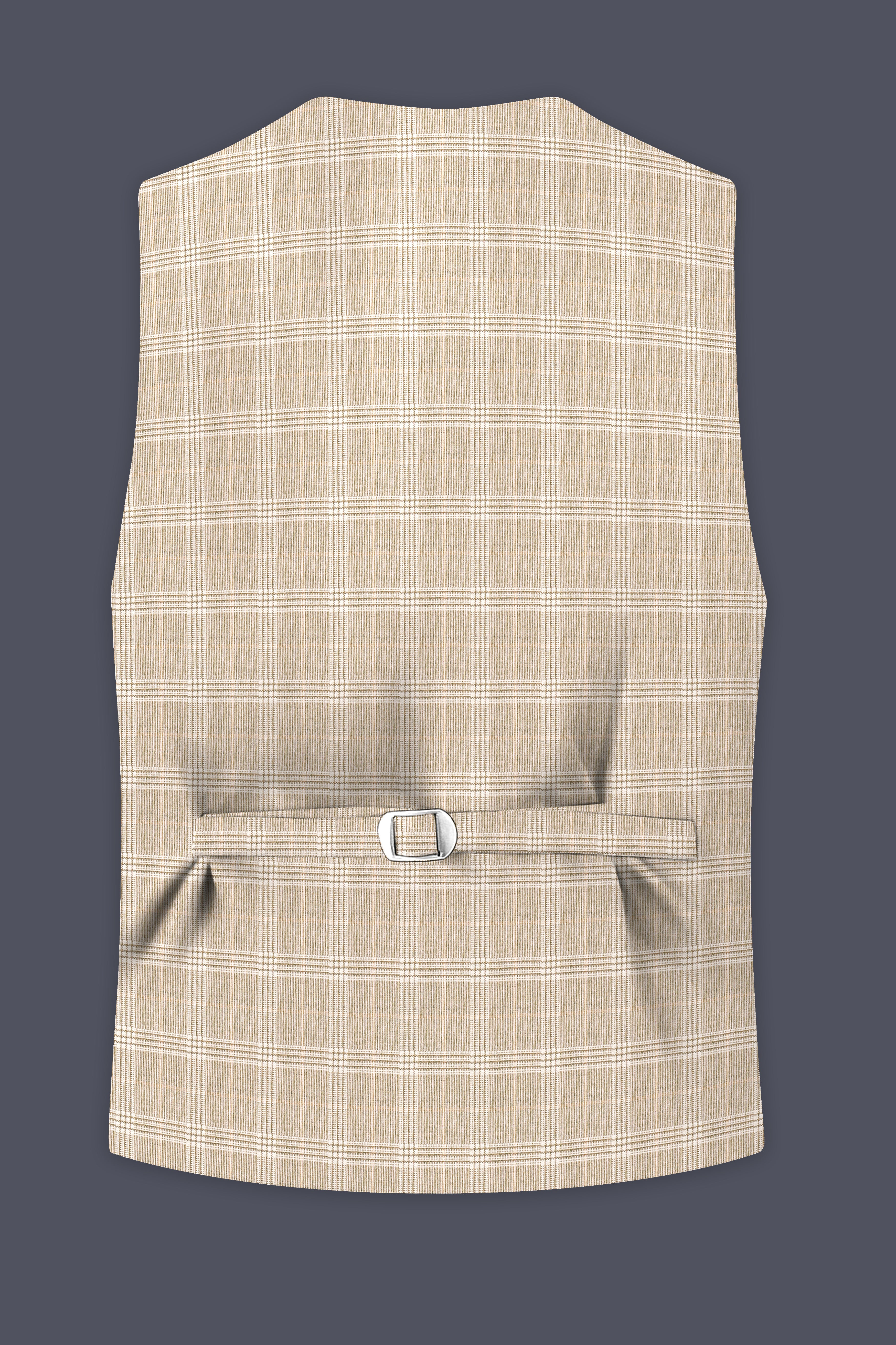 Mongoose Cream Plaid Wool Rich Waistcoat