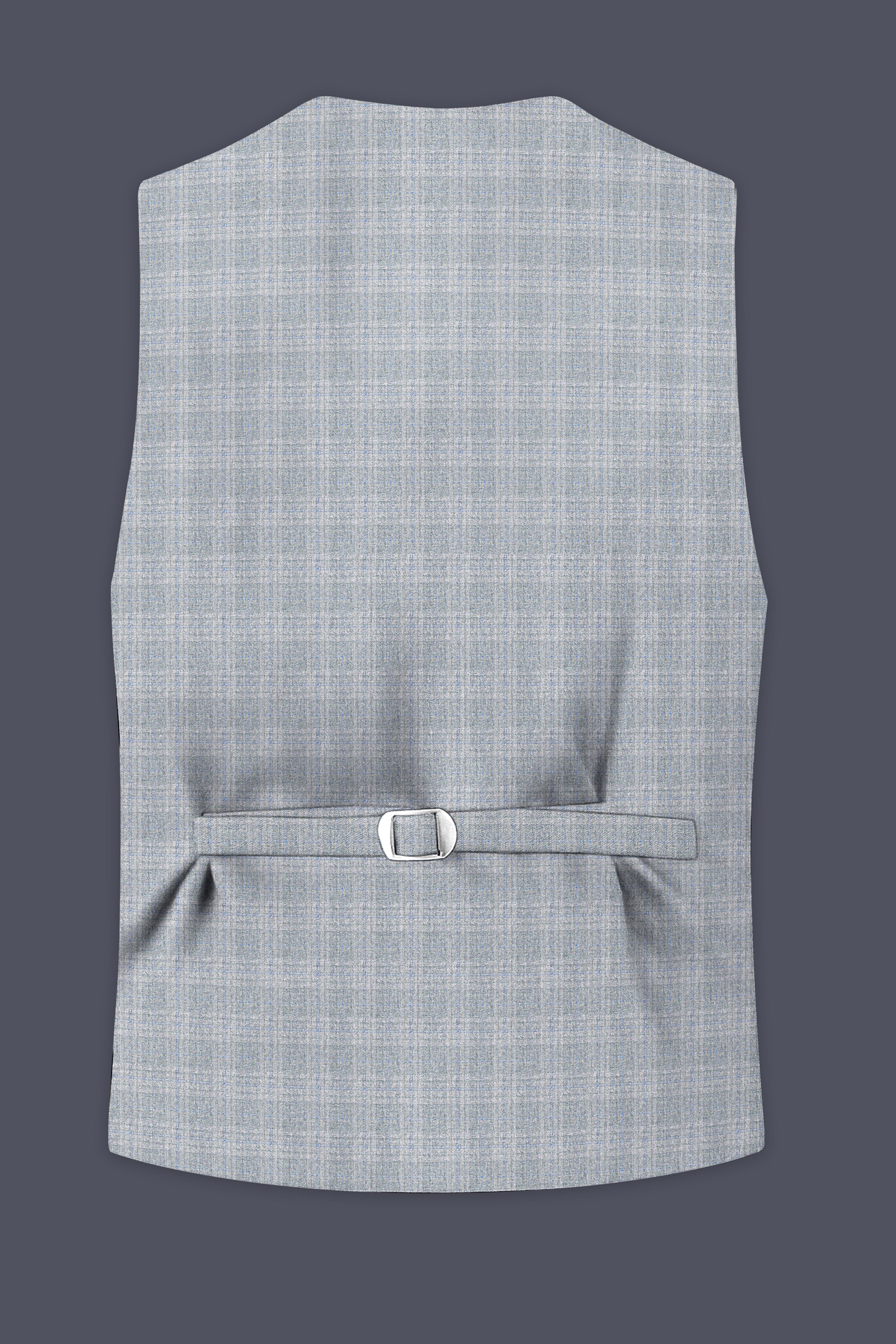 Nobel Grey Subtle Plaid Wool Rich Waistcoat