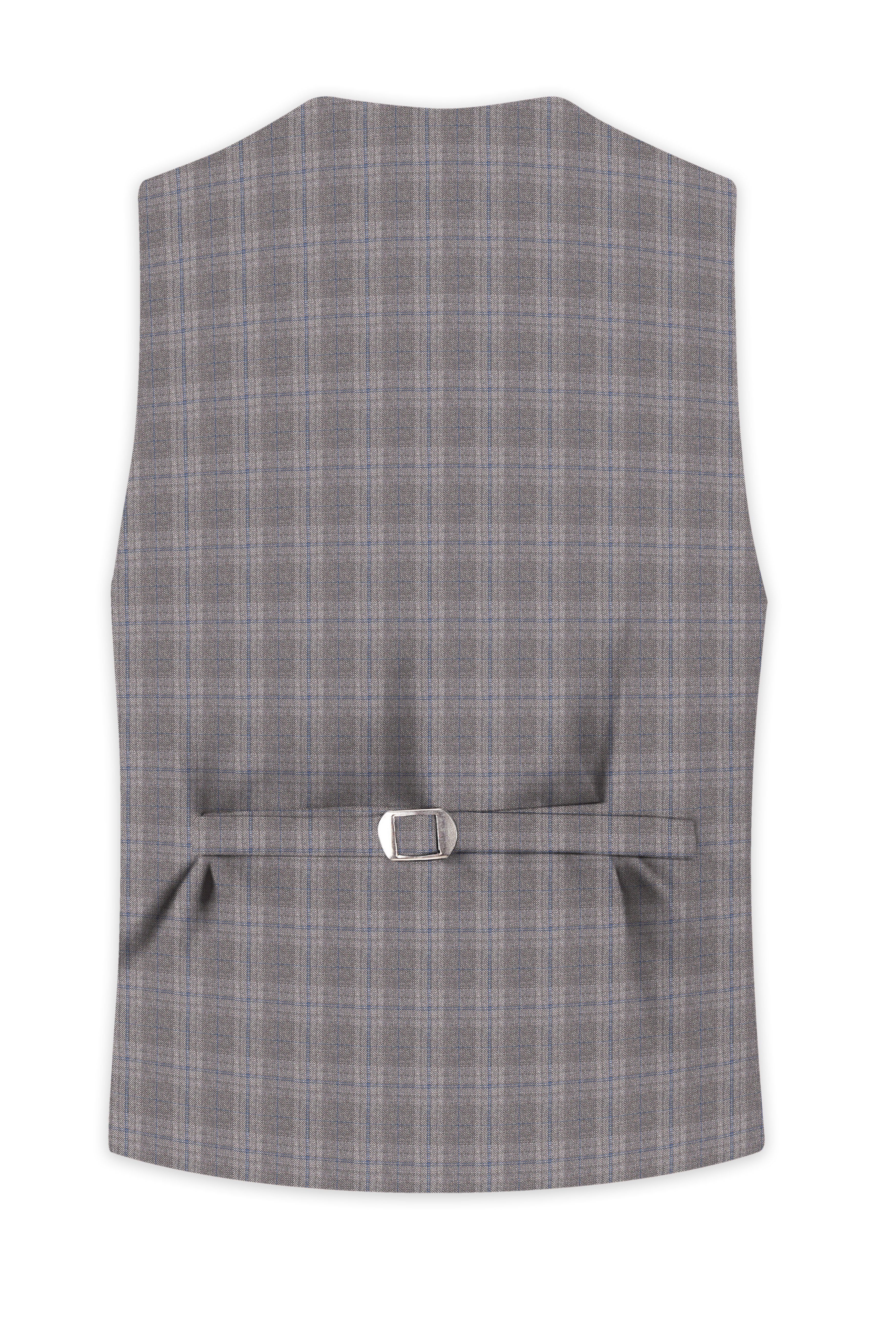Gravel Grey Subtle Plaid Wool Rich Waistcoat