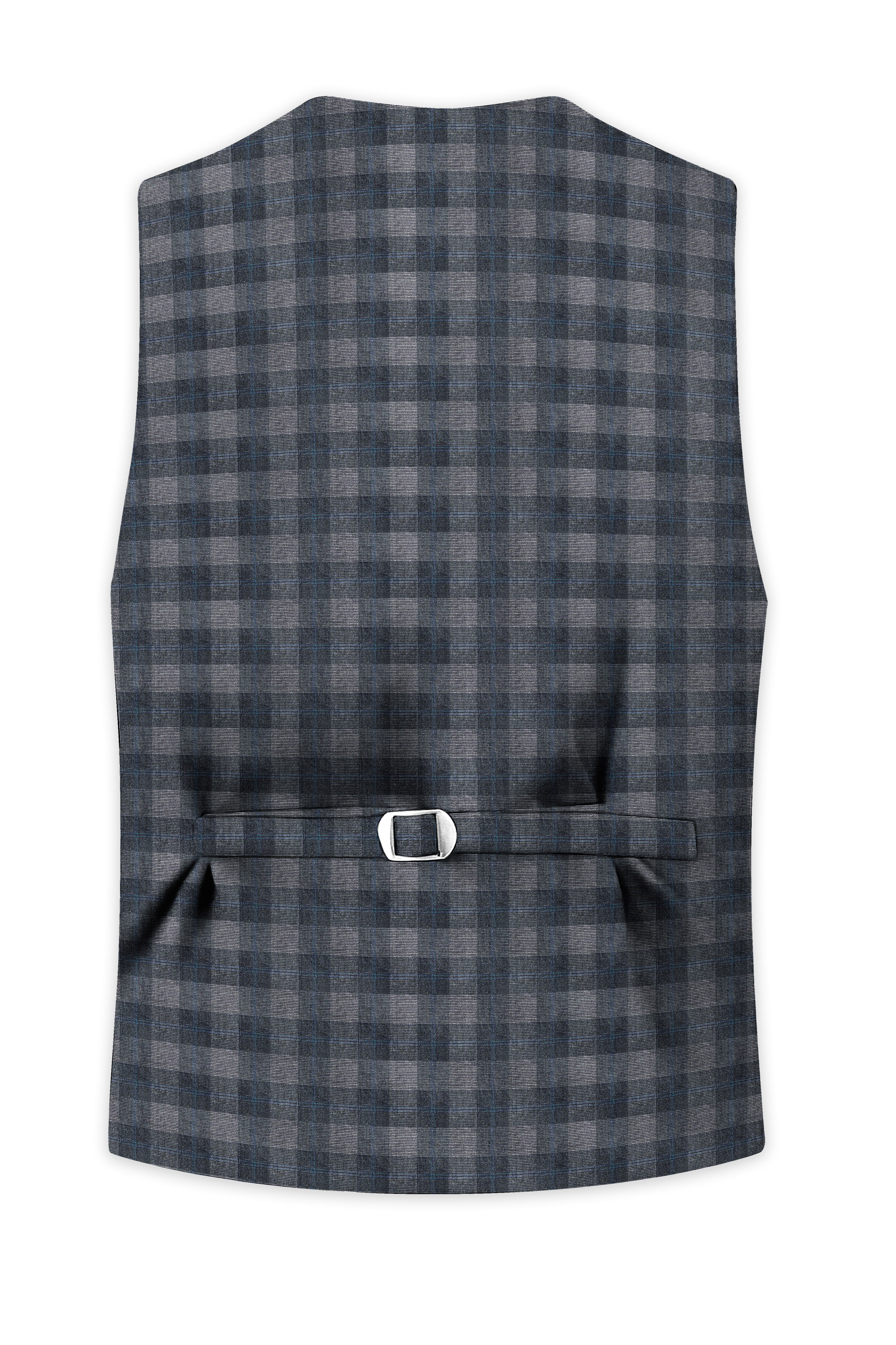 Nobel and Chicago Grey Plaid Wool Rich Waistcoat