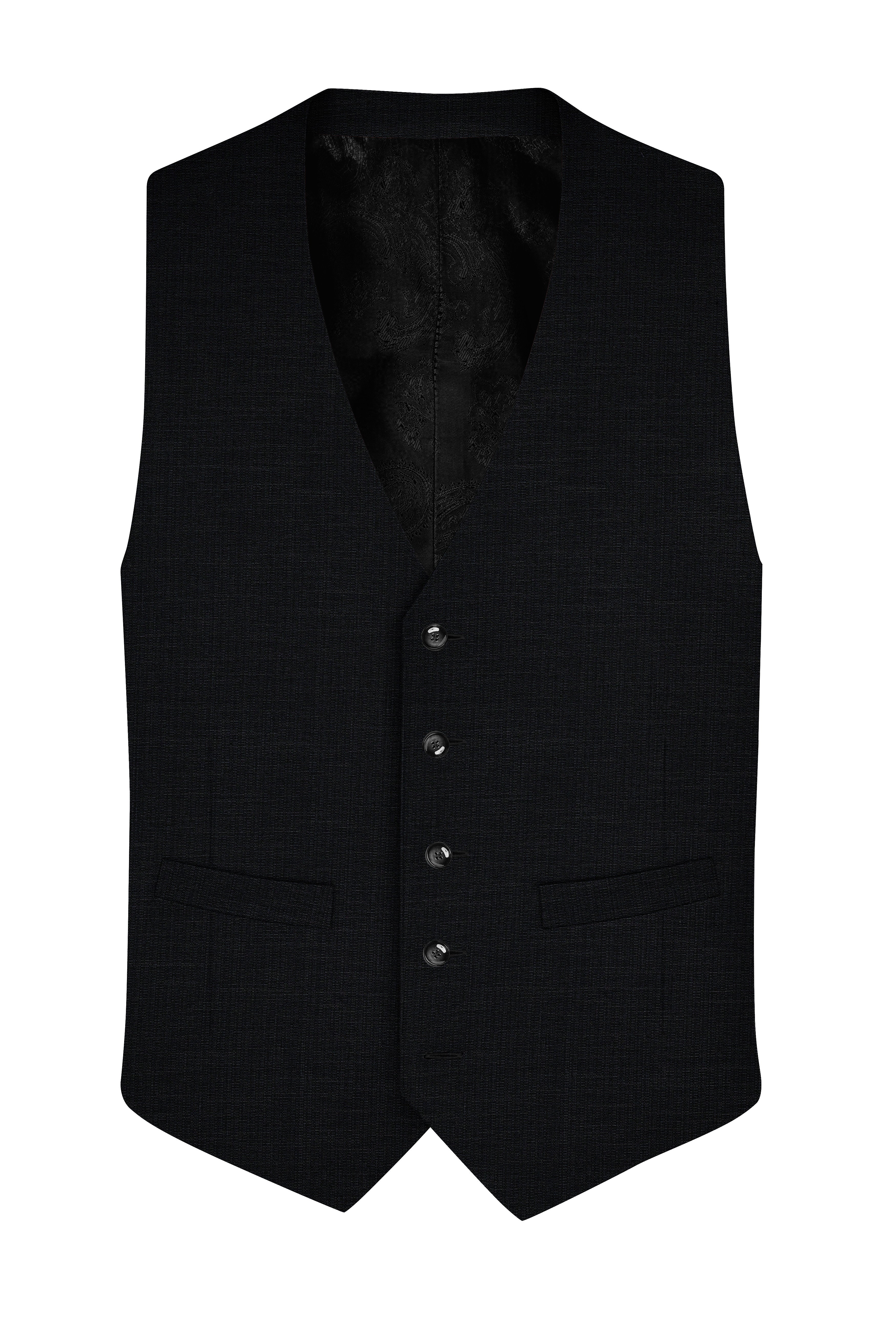 Diesel Black Wool Rich Waistcoat