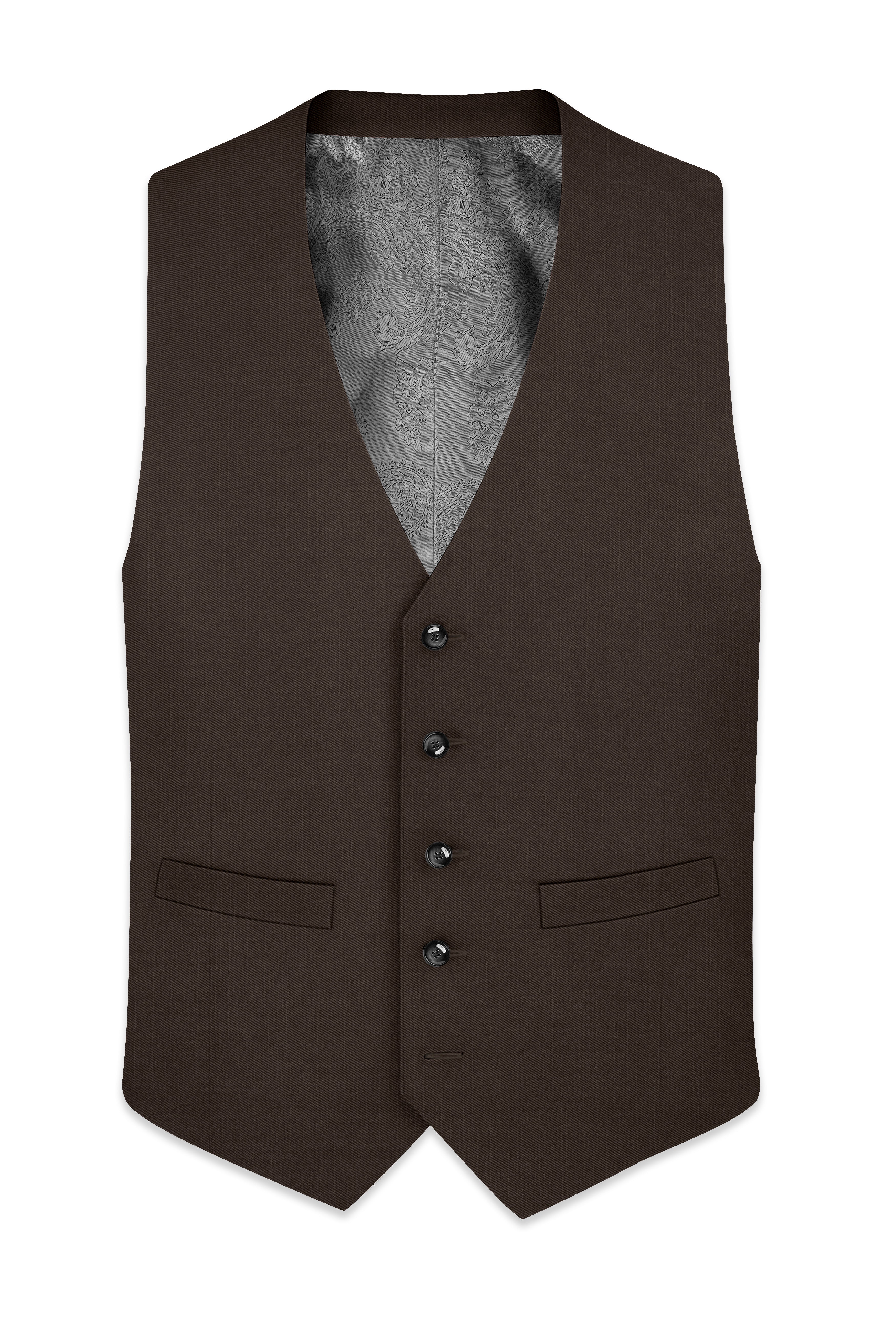 Don Juan Brown Wool Rich Waistcoat