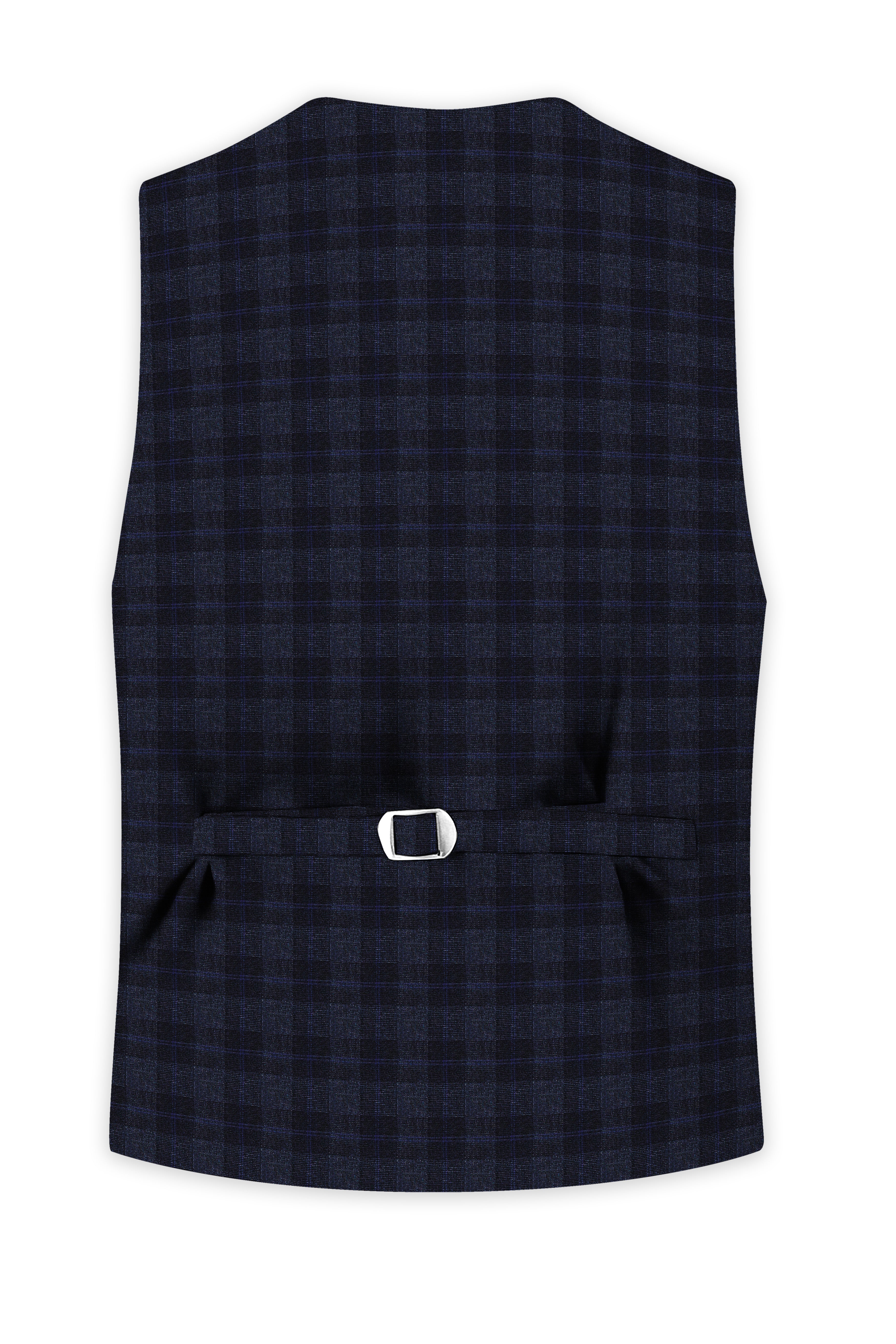 Bastille Grey Plaid Wool Rich Waistcoat