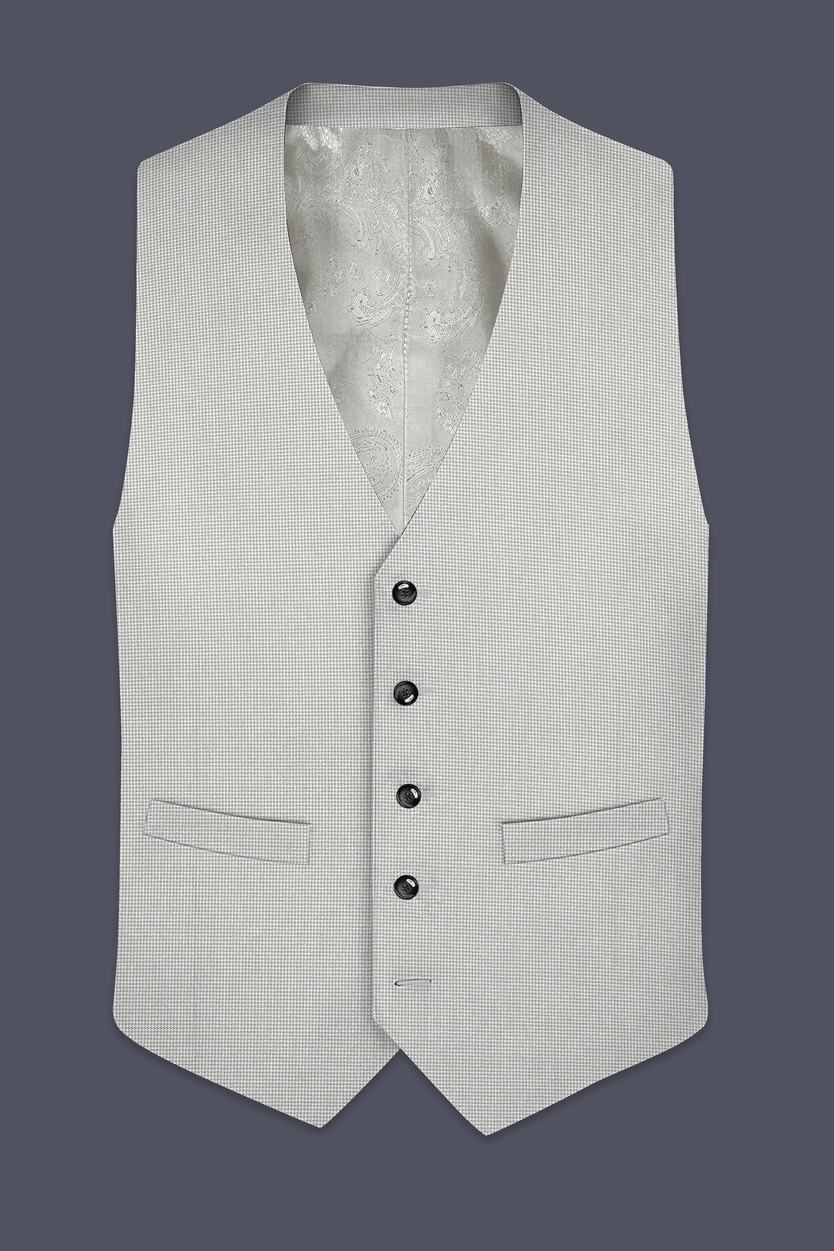 Shady Lady Grey houndstooth Wool Rich Waistcoat