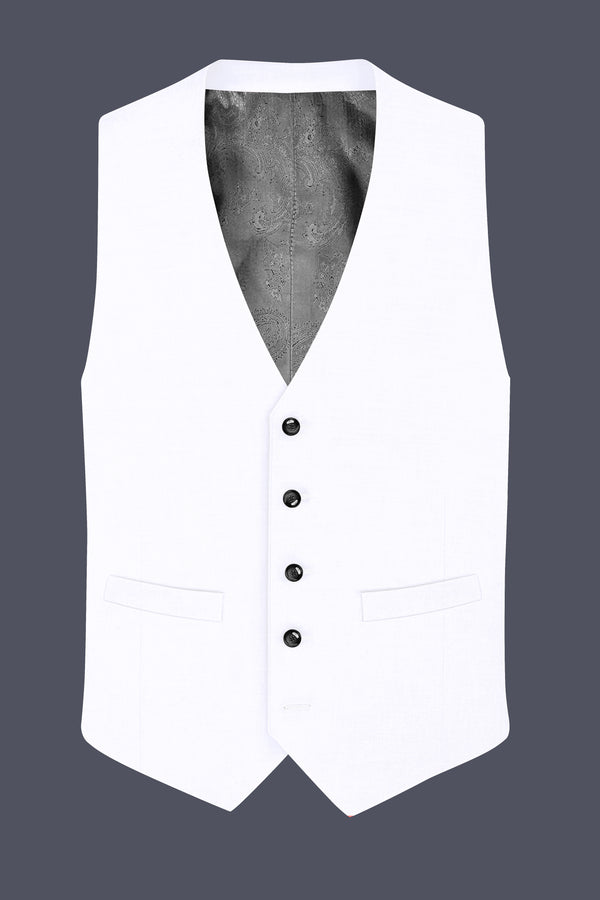 Bright White Luxurious Linen Performance Waistcoat