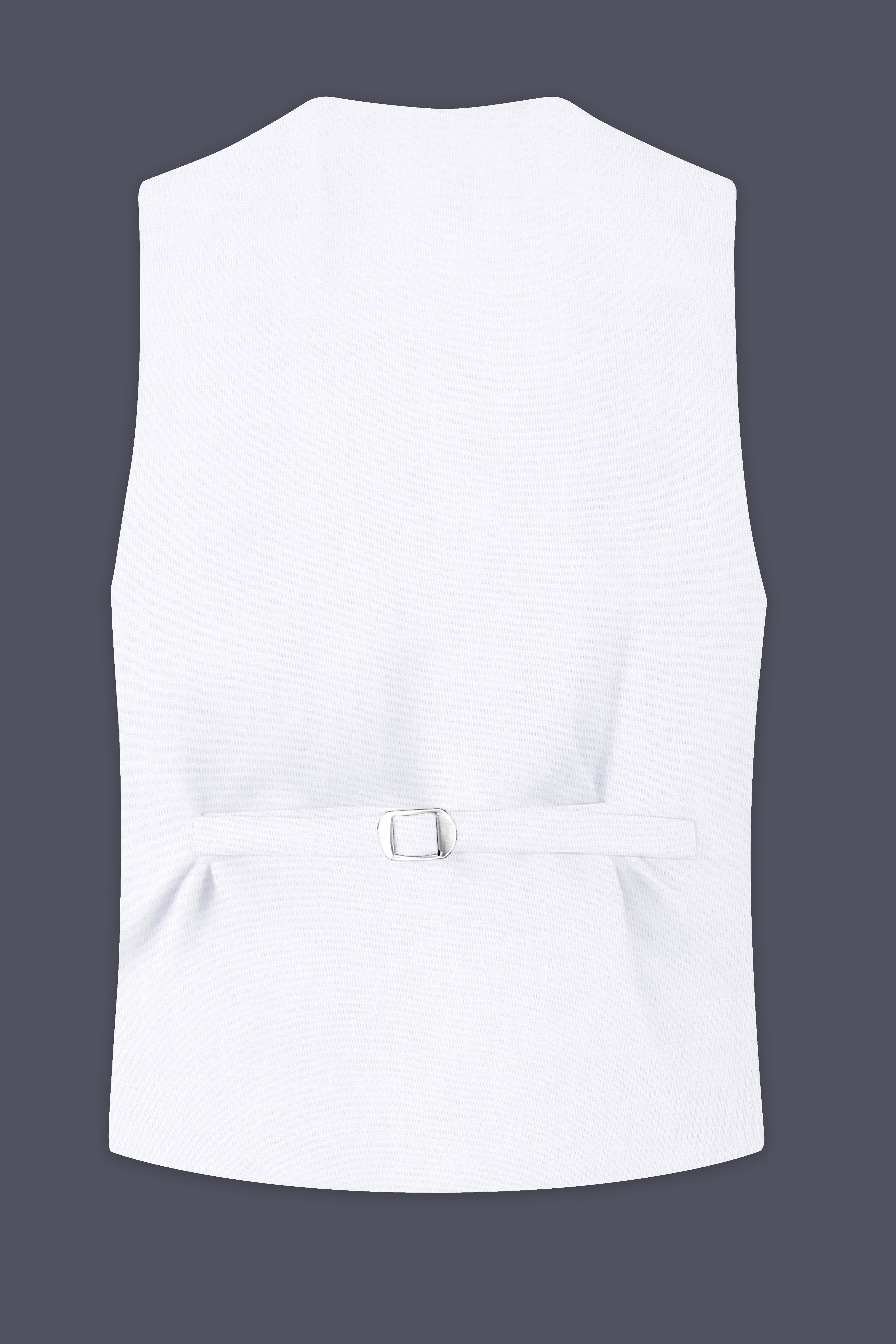 Bright White Luxurious Linen Performance Waistcoat