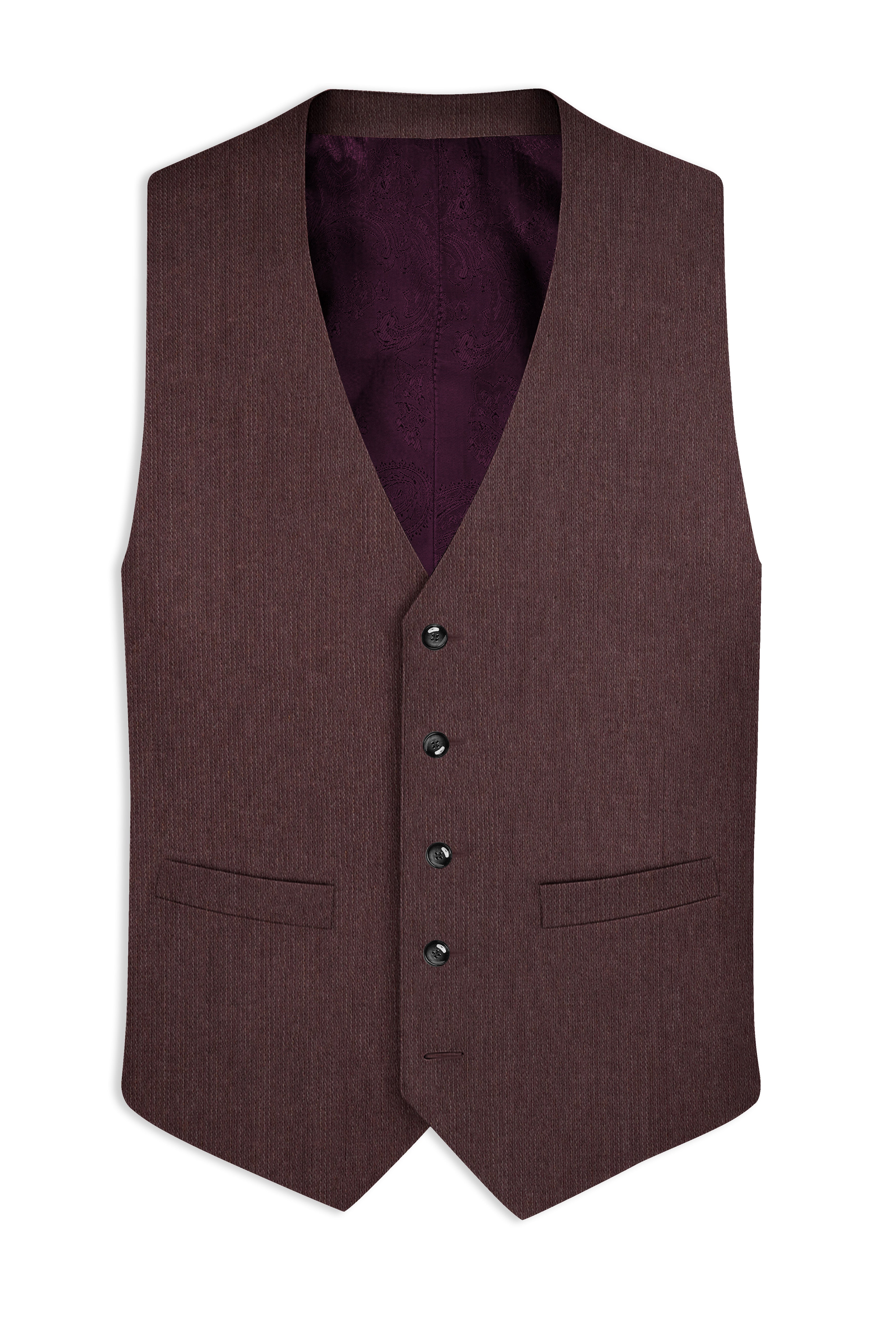 Russett Brown Plaid Waistcoat