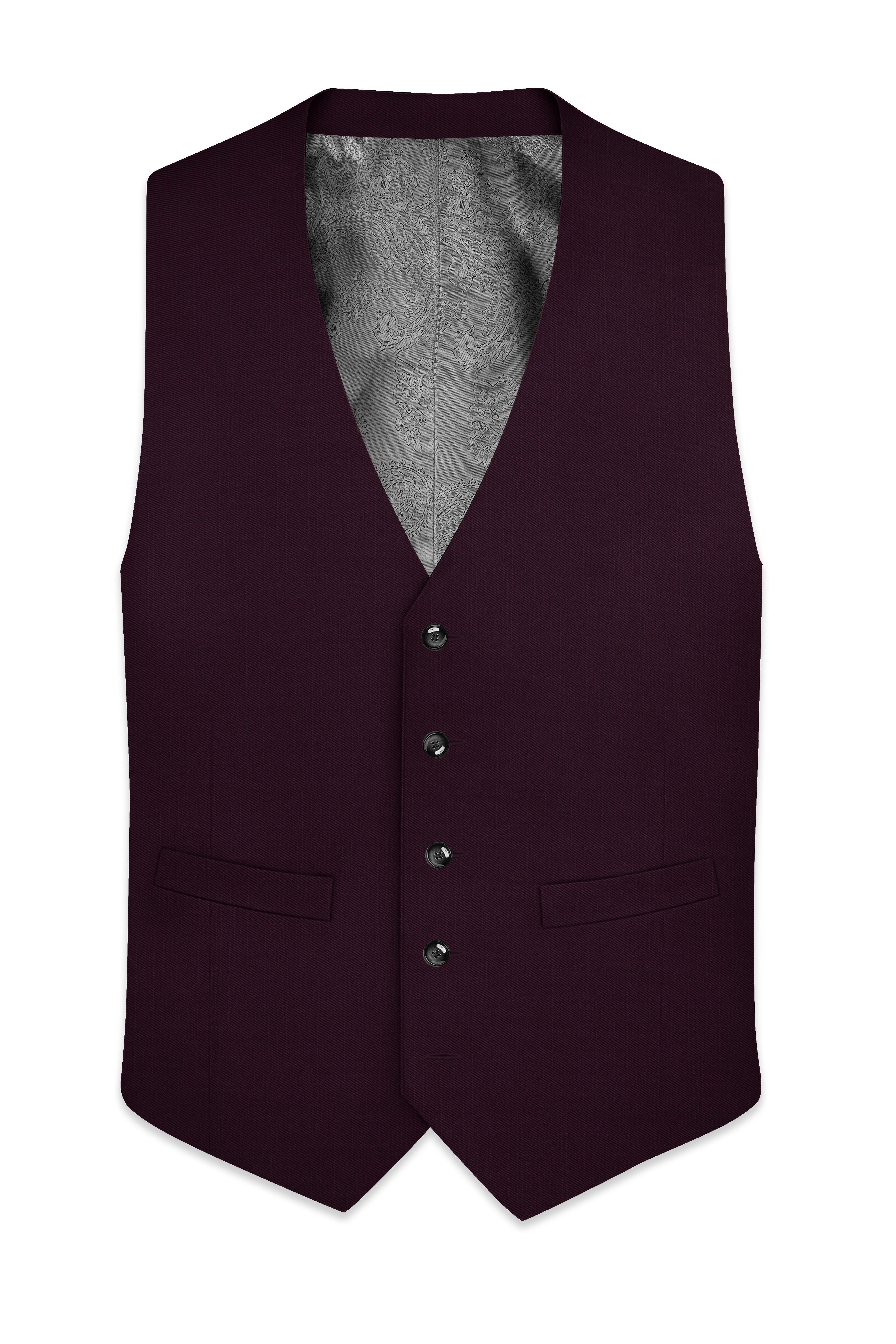 Eclipse Maroon Textured Waistcoat