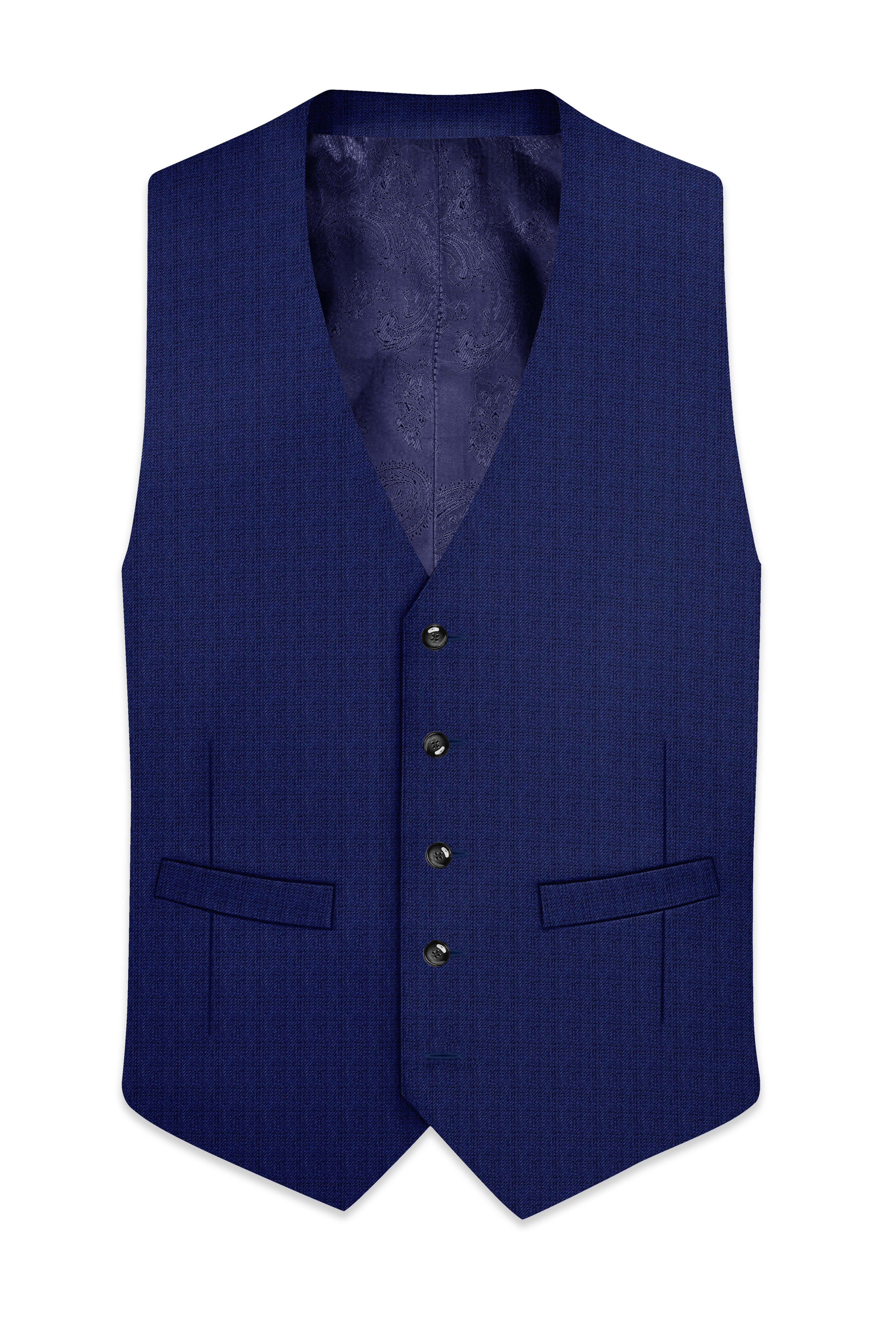 Rhino Blue Textured Waistcoat
