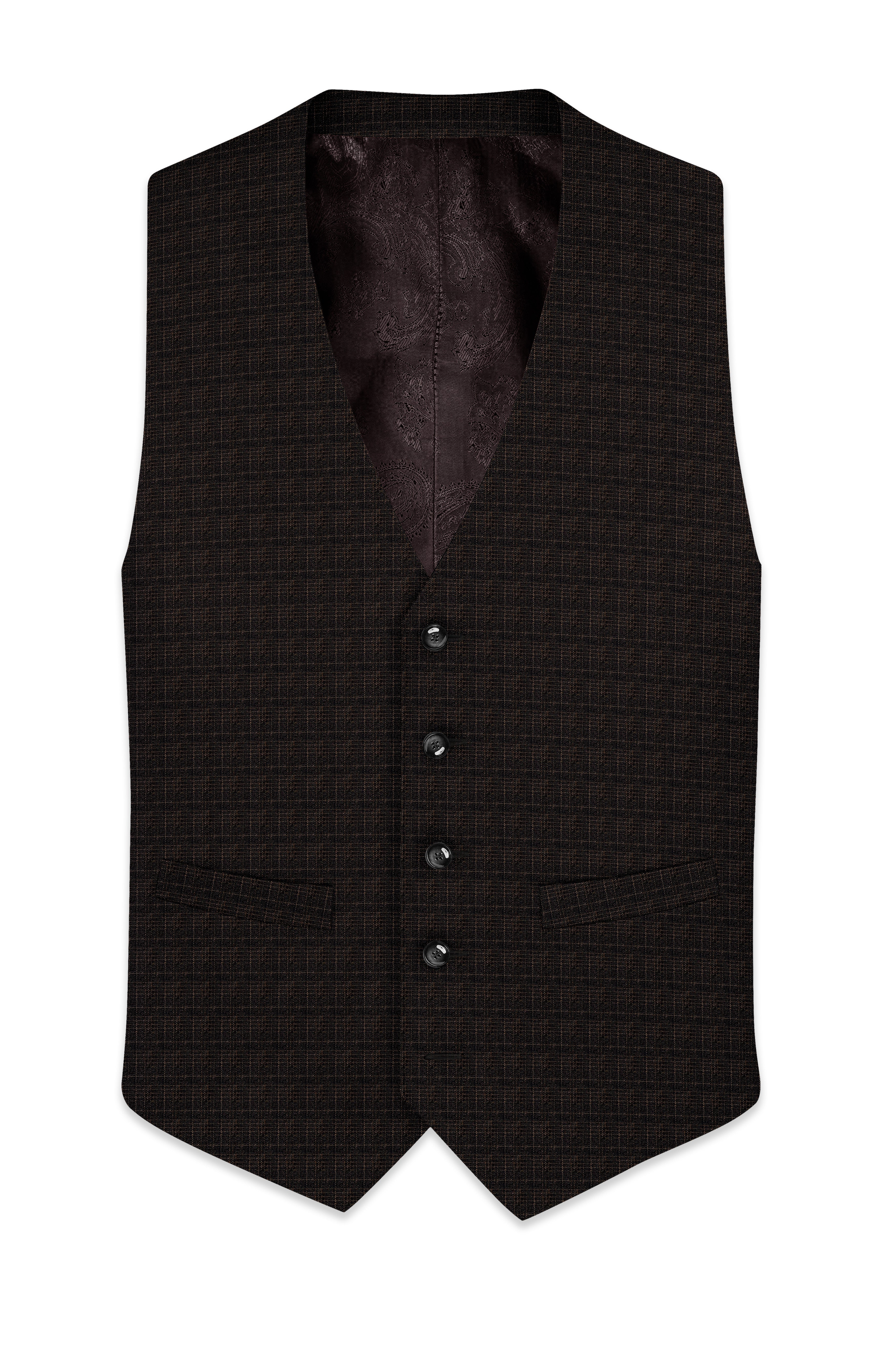 Emperor Gray with Hemlock Dark Brown Checkered Waistcoat