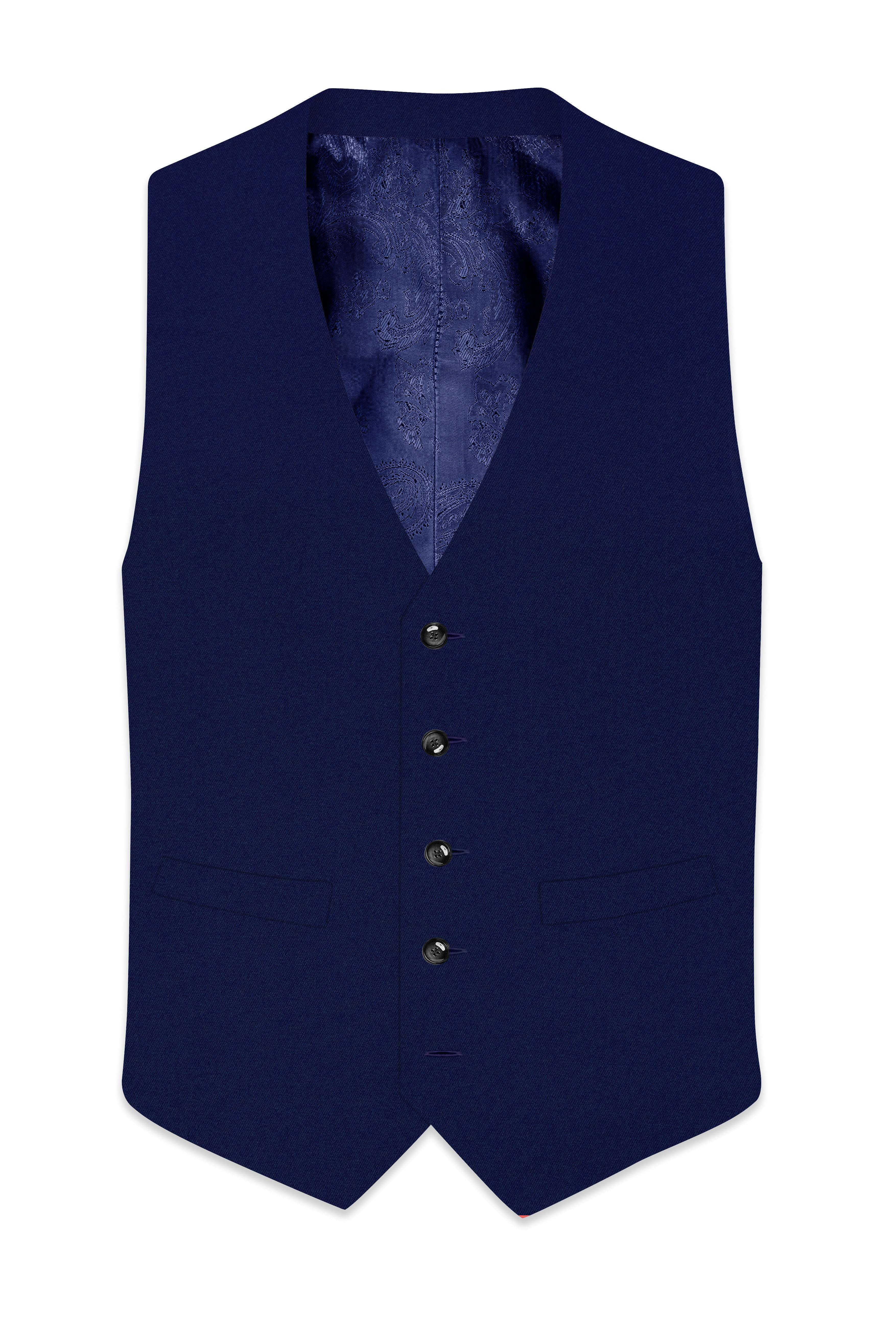 Baltic Blue Wool Rich Waistcoat