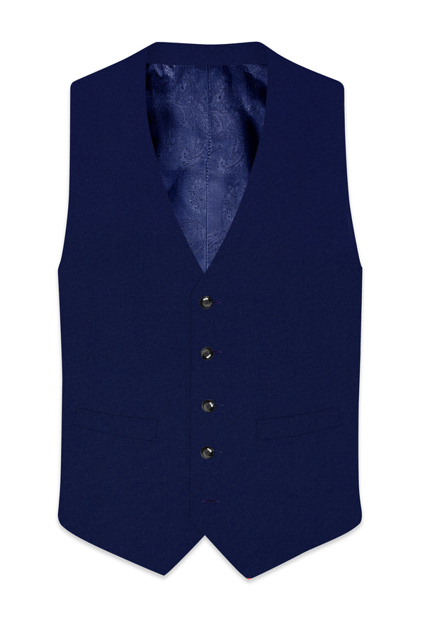Baltic Blue Wool Rich Waistcoat