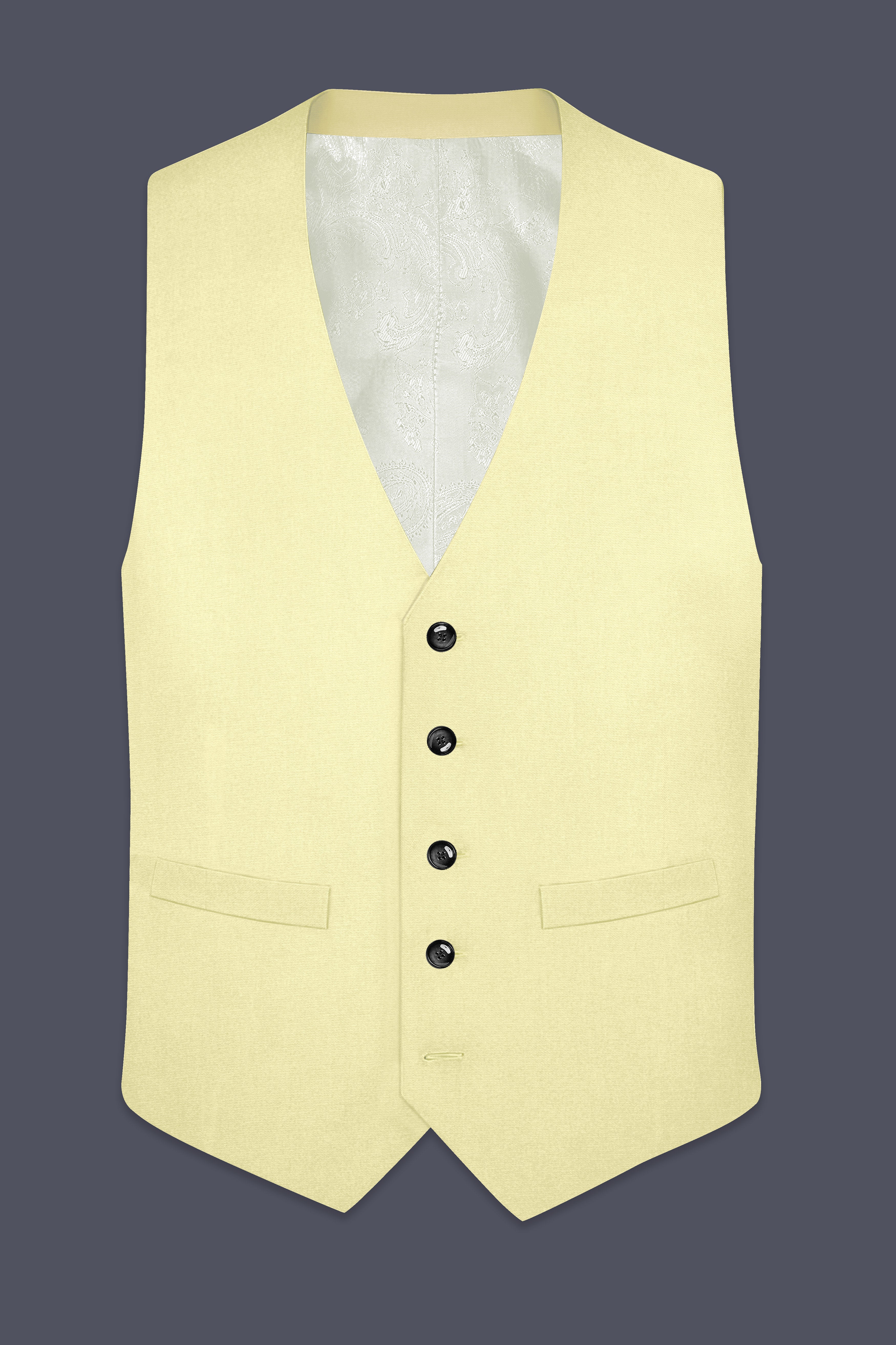Maize Cream Stretchable Premium Cotton traveler Waistcoat