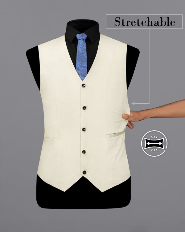 Merino Cream Stretchable Premium Cotton traveler Waistcoat