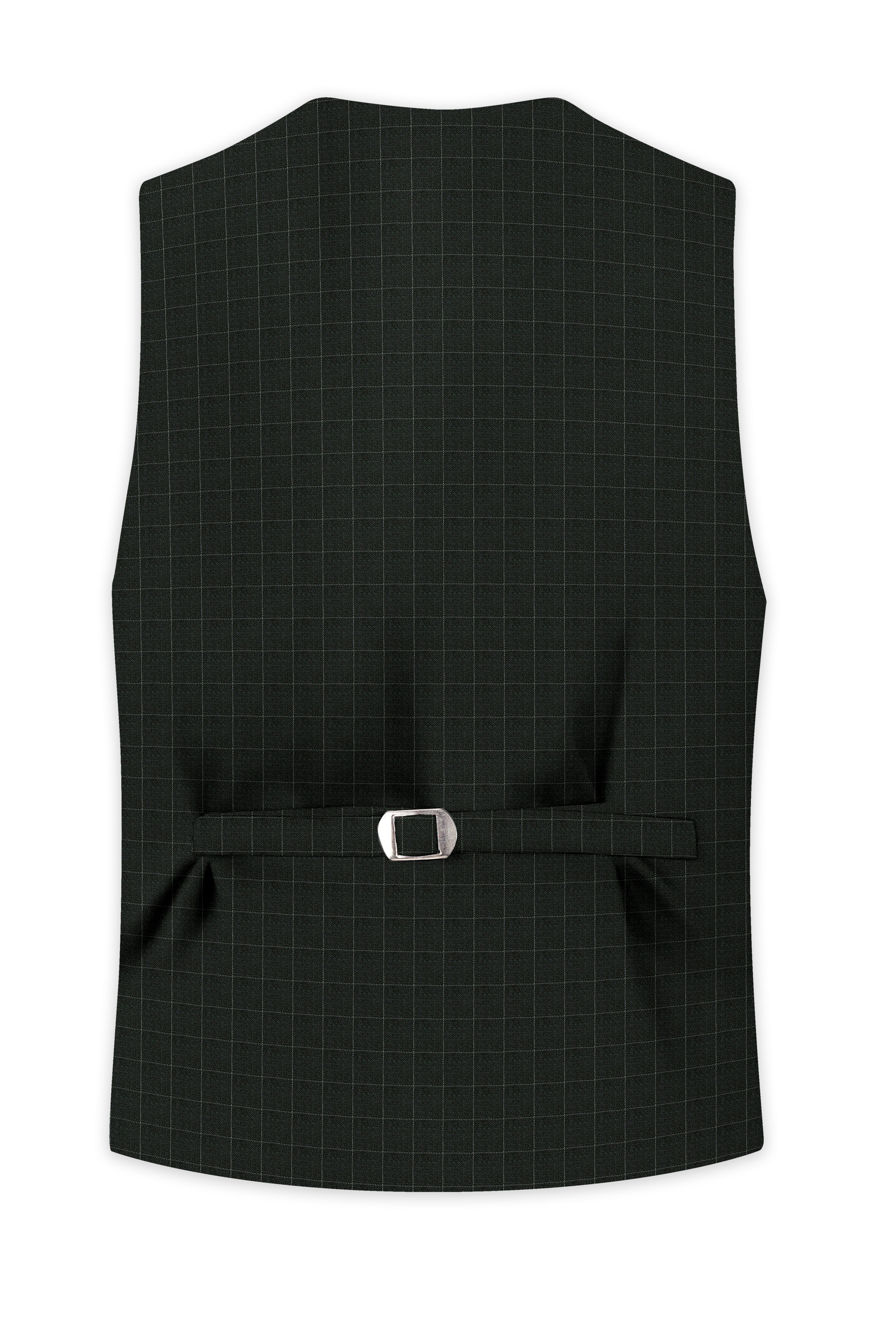 Dune Dark Green Subtle Checkered Waistcoat