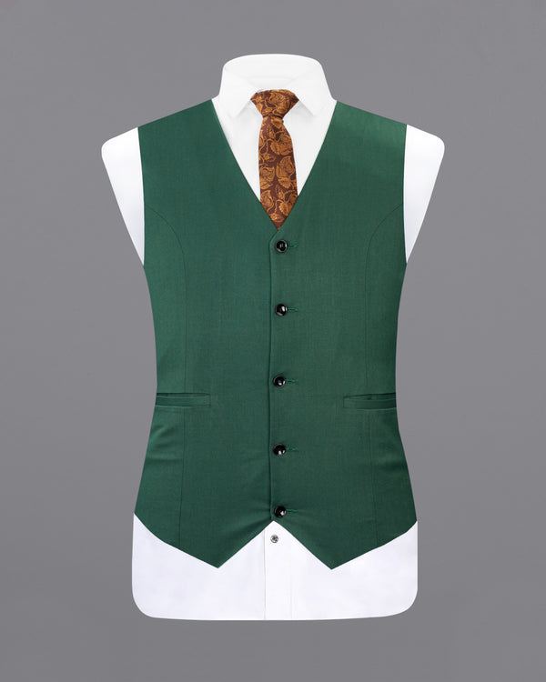 Everglade Green Wool Rich Stretchable Waistcoat V2710-36, V2710-38, V2710-40, V2710-42, V2710-44, V2710-46, V2710-48, V2710-50, V2710-52, V2710-54, V2710-56, V2710-58, V2710-60