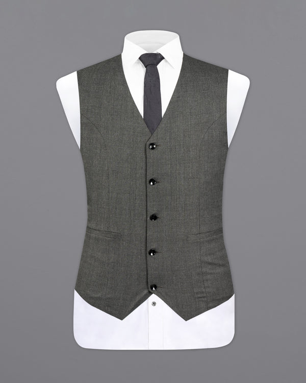 Tundora Dark Gray Subtle Plaid Waistcoat V2723-36, V2723-38, V2723-40, V2723-42, V2723-44, V2723-46, V2723-48, V2723-50, V2723-52, V2723-54, V2723-56, V2723-58, V2723-60