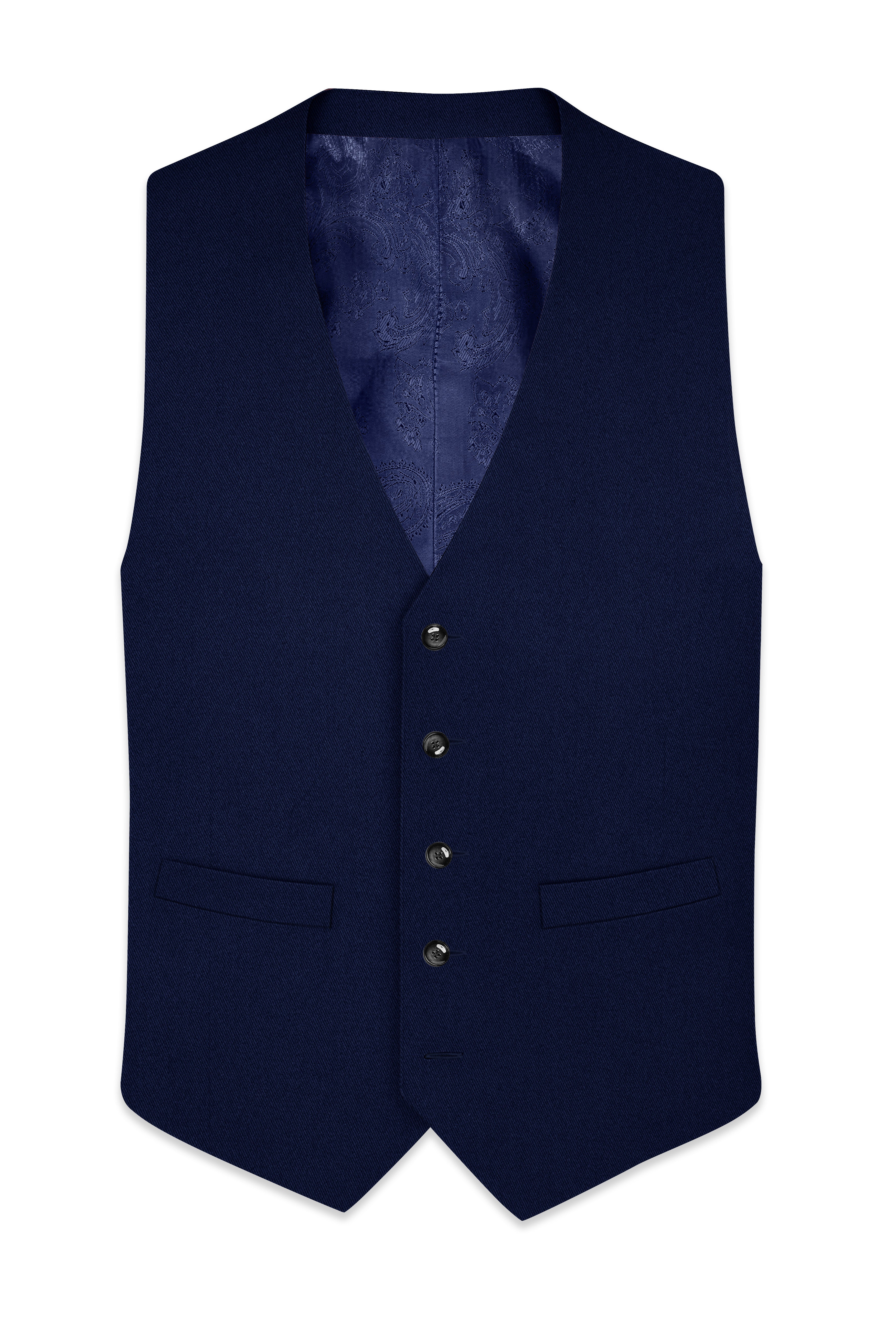 Mirage Blue Wool Rich Waistcoat