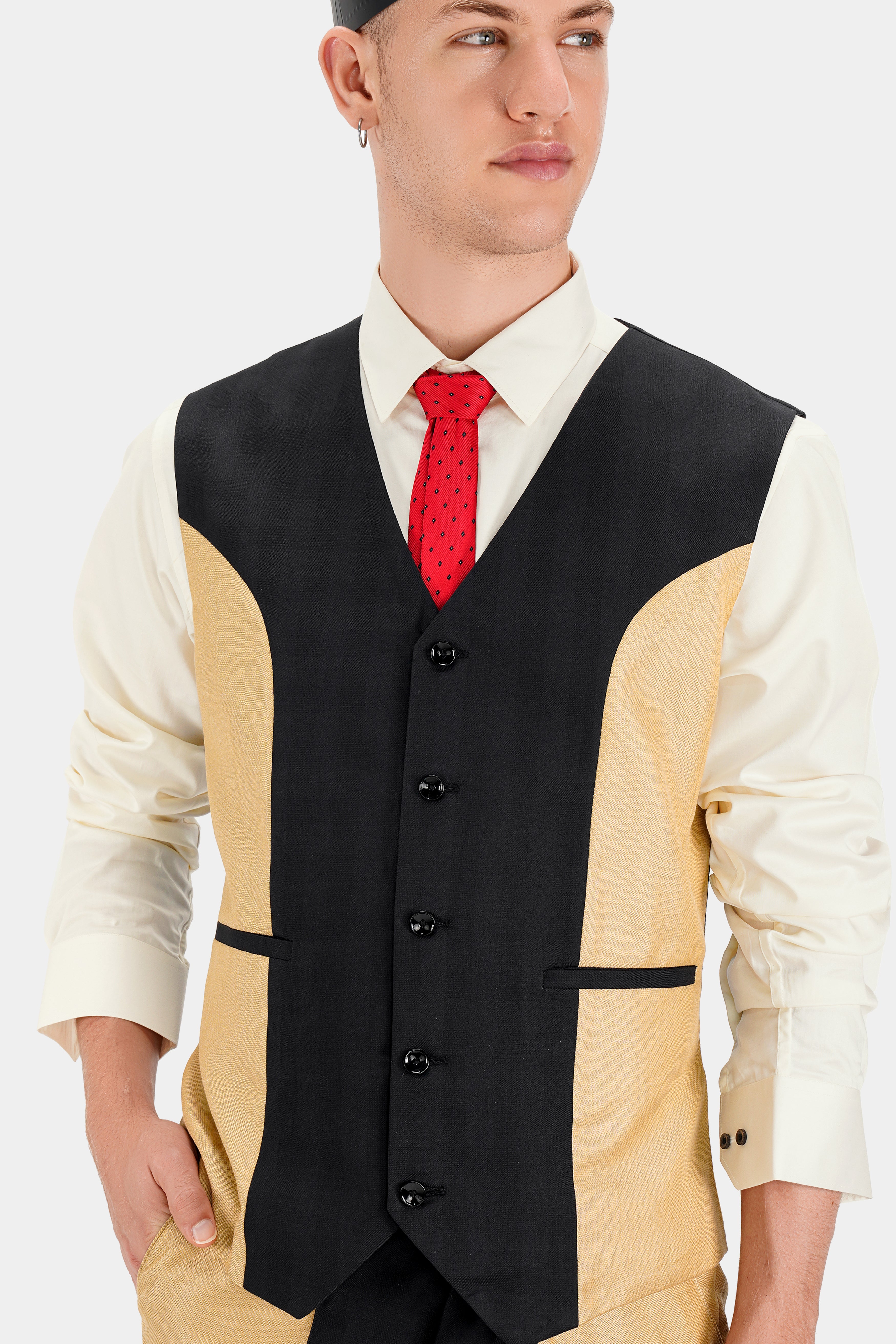 Zeus Black and Brandy Brown Wool Rich Designer Waistcoat V2730-36, V2730-38, V2730-40, V2730-42, V2730-44, V2730-46, V2730-48, V2730-50, V2730-52, V2730-54, V2730-56, V2730-58, V2730-60