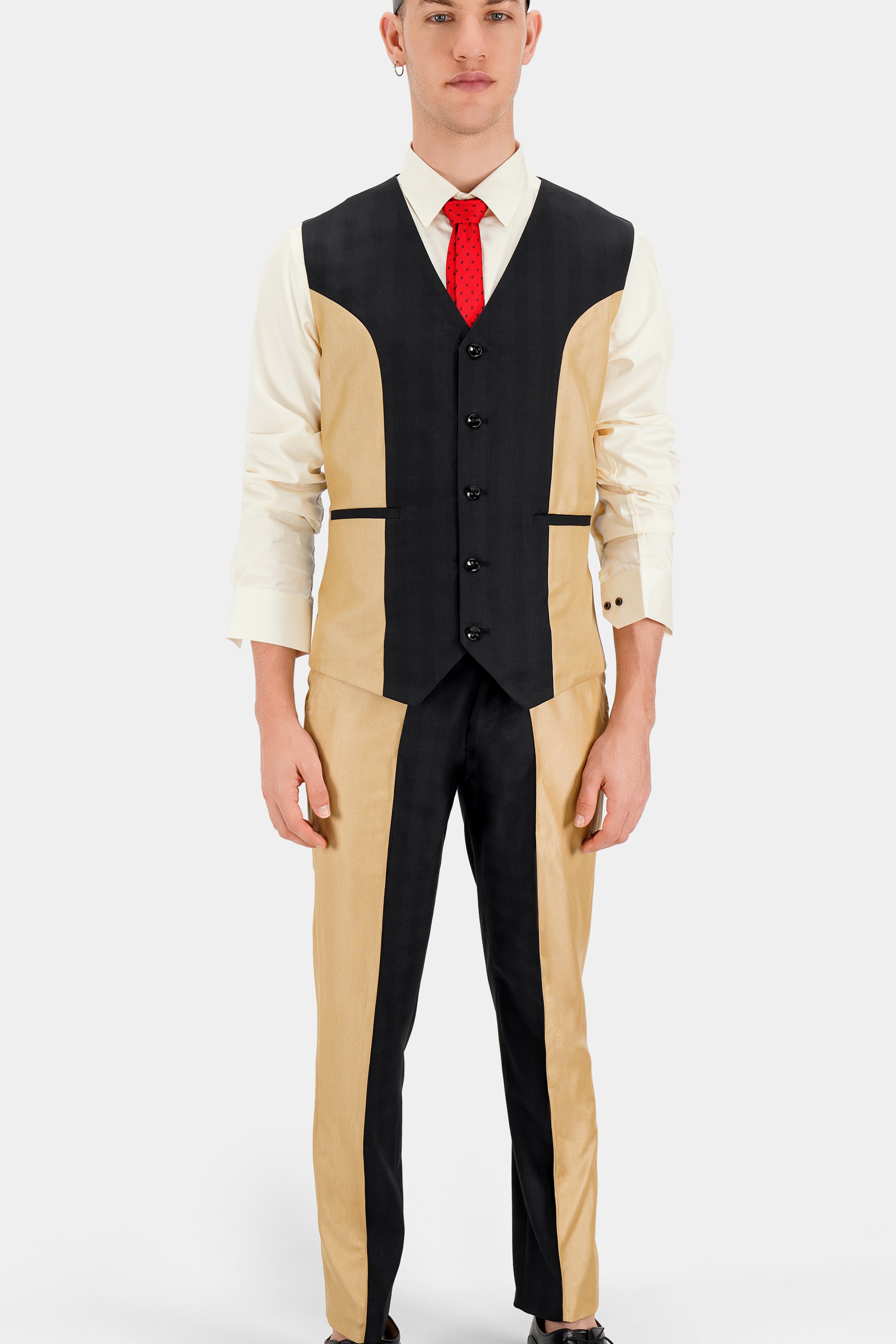 Zeus Black and Brandy Brown Wool Rich Designer Waistcoat V2730-36, V2730-38, V2730-40, V2730-42, V2730-44, V2730-46, V2730-48, V2730-50, V2730-52, V2730-54, V2730-56, V2730-58, V2730-60