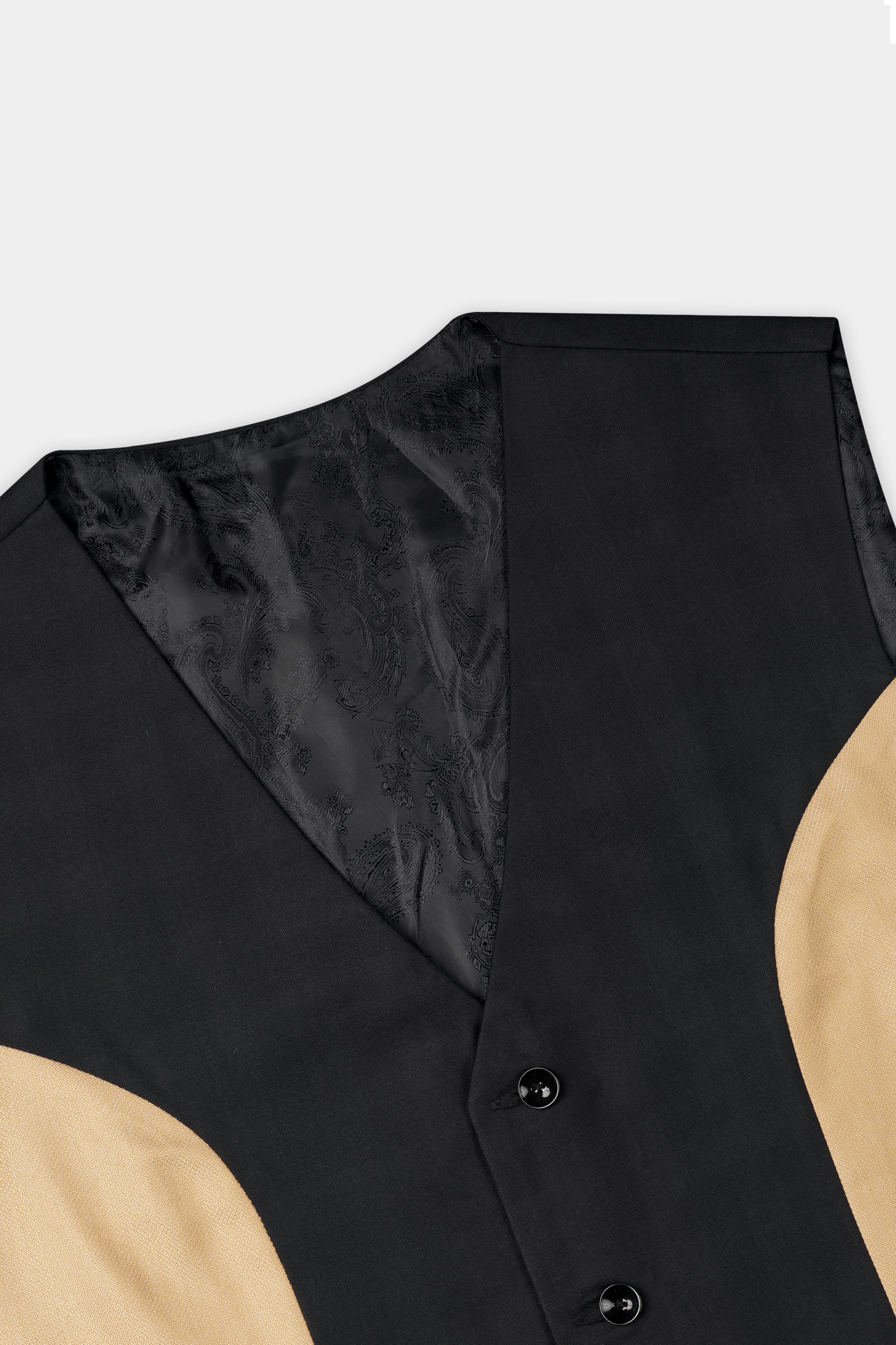Zeus Black and Brandy Brown Wool Rich Designer Waistcoat V2730-36, V2730-38, V2730-40, V2730-42, V2730-44, V2730-46, V2730-48, V2730-50, V2730-52, V2730-54, V2730-56, V2730-58, V2730-60