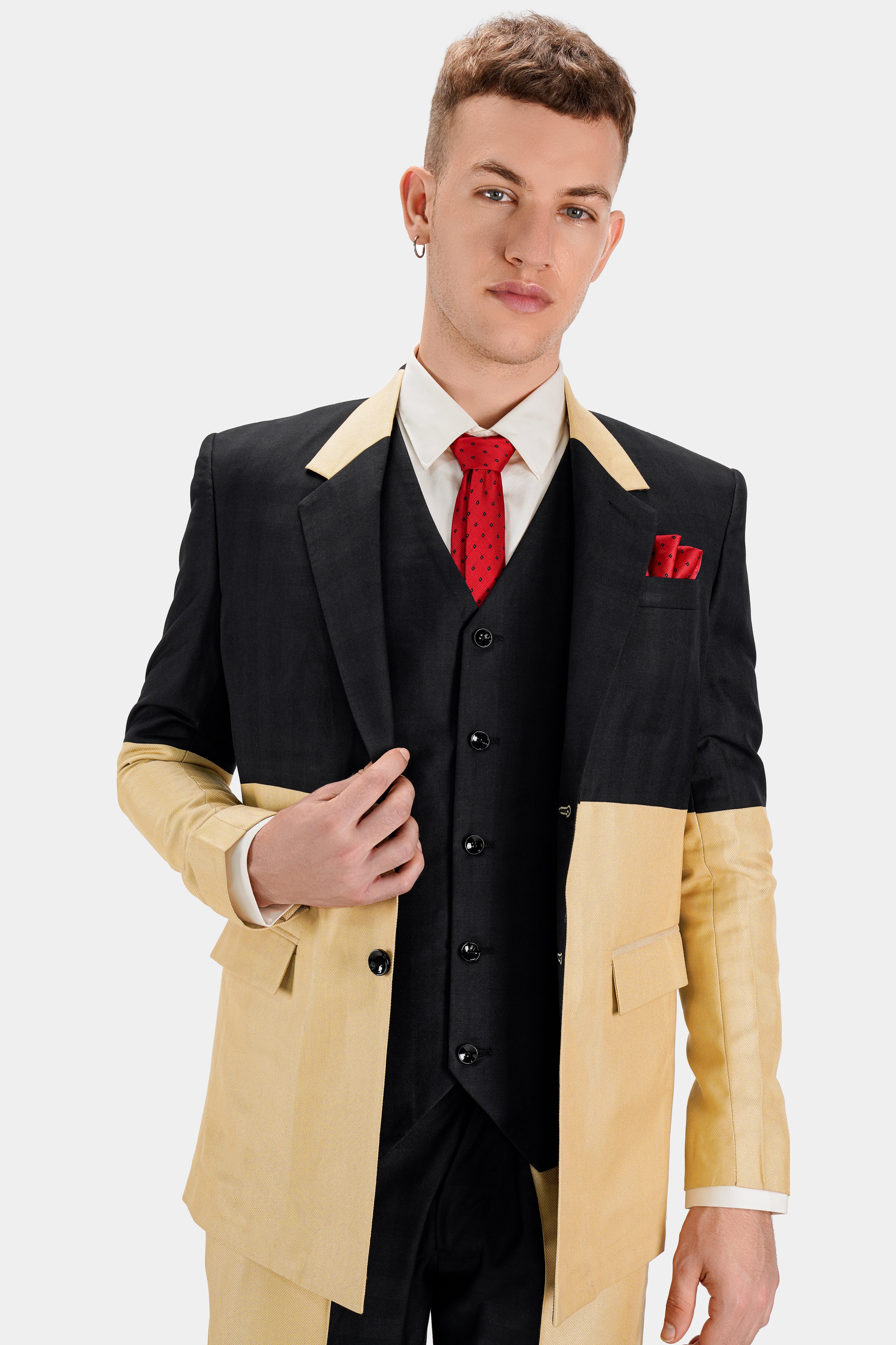 Zeus Black and Brandy Brown Wool Rich Designer Waistcoat V2730-36, V2730-38, V2730-40, V2730-42, V2730-44, V2730-46, V2730-48, V2730-50, V2730-52, V2730-54, V2730-56, V2730-58, V2730-60
